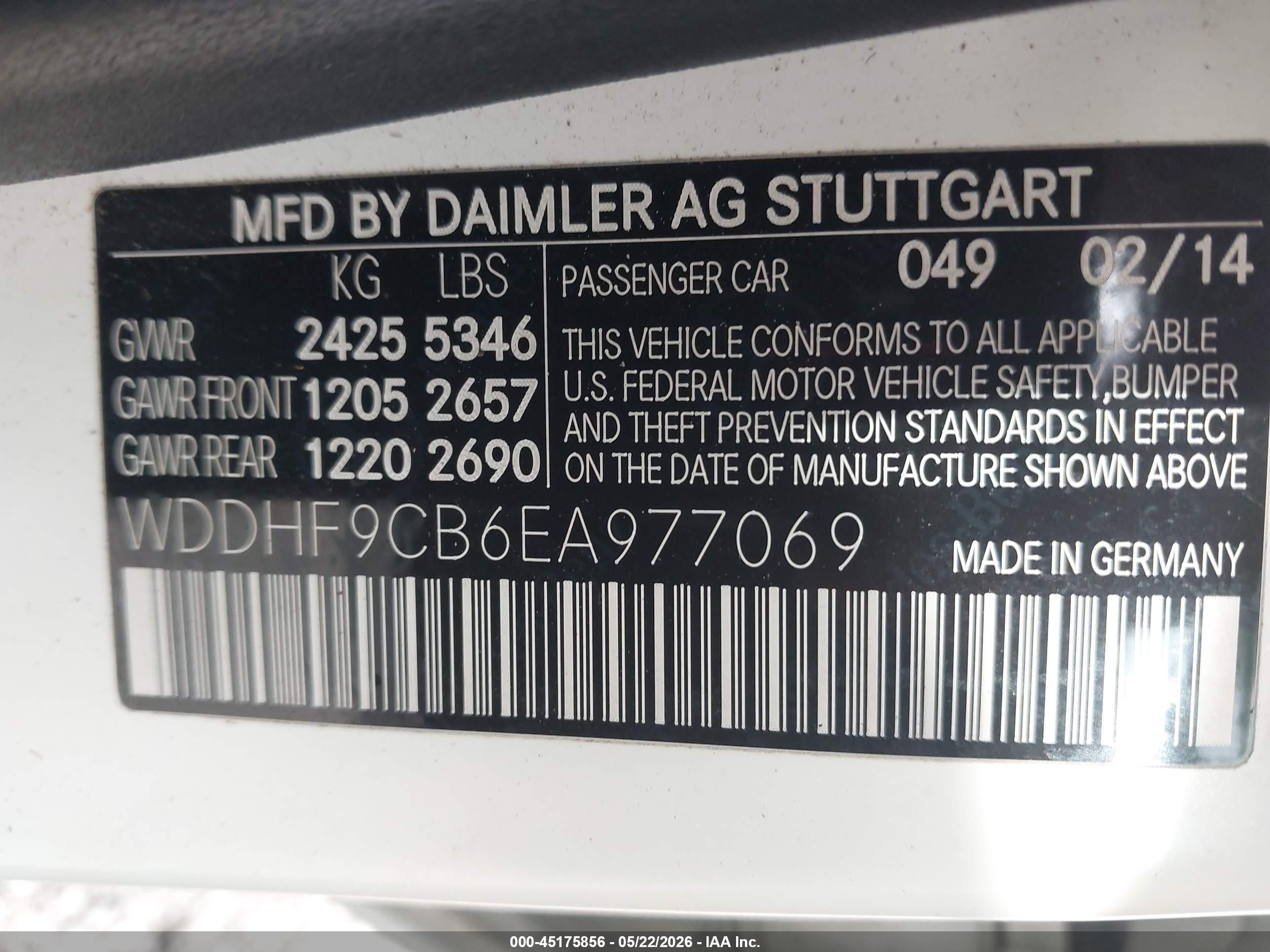 2014 Mercedes-benz E 63 Amg 4matic Белый vin: WDDHF9CB6EA977069
