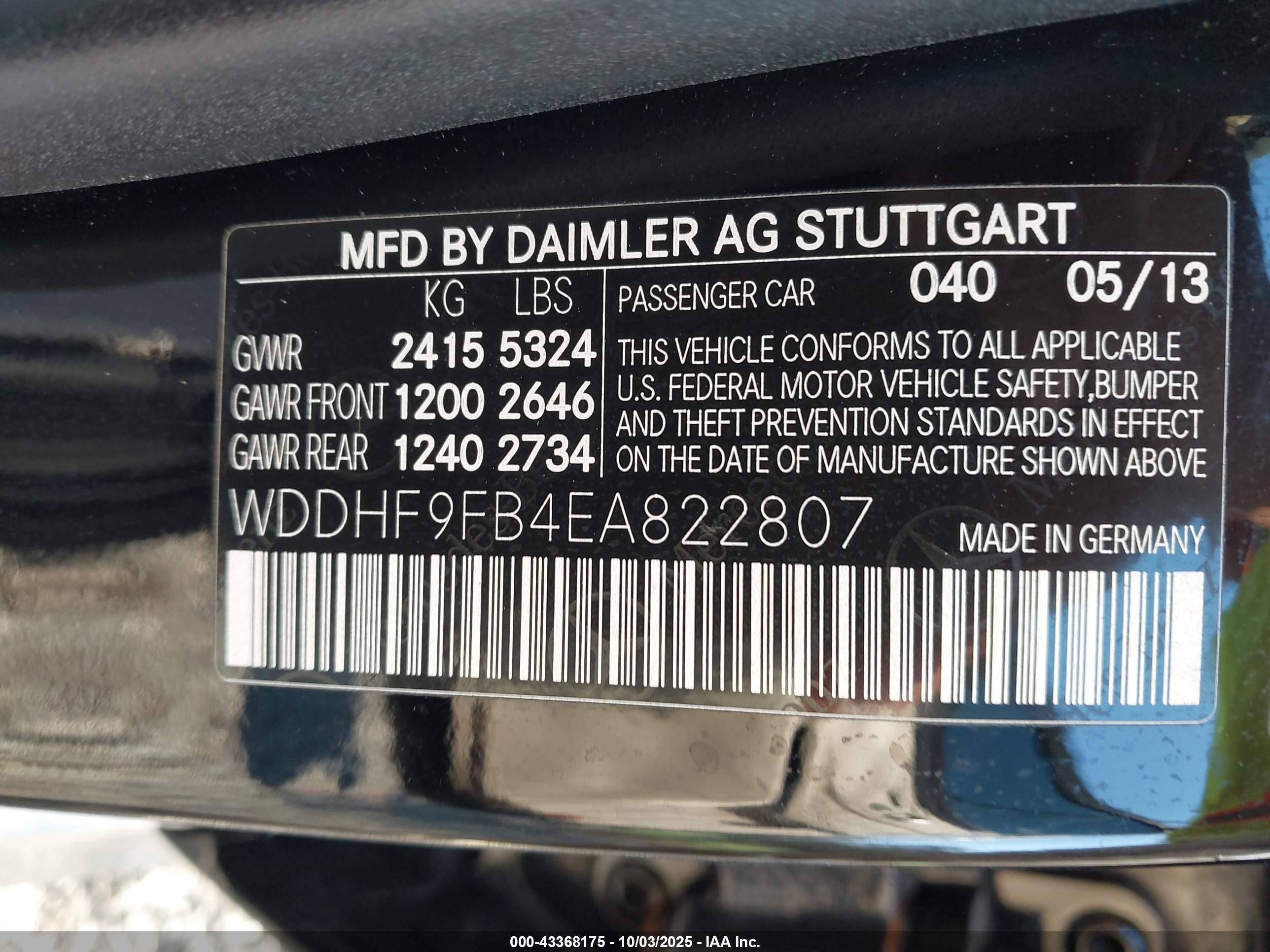 2014 Mercedes-benz E 400 Hybrid Sport Black vin: WDDHF9FB4EA822807