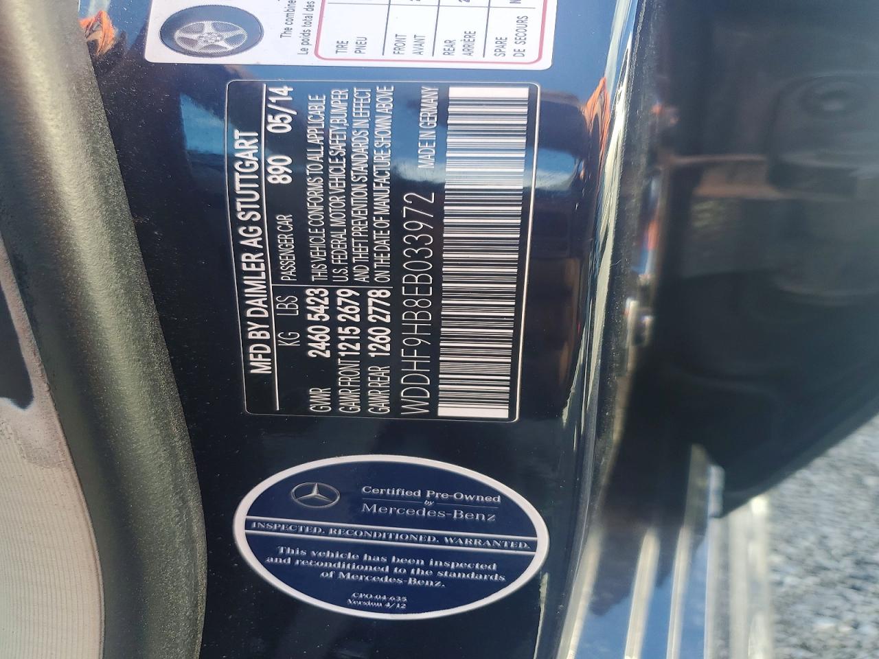 2014 Mercedes-benz E 250 Bluetec Blue vin: WDDHF9HB8EB033972