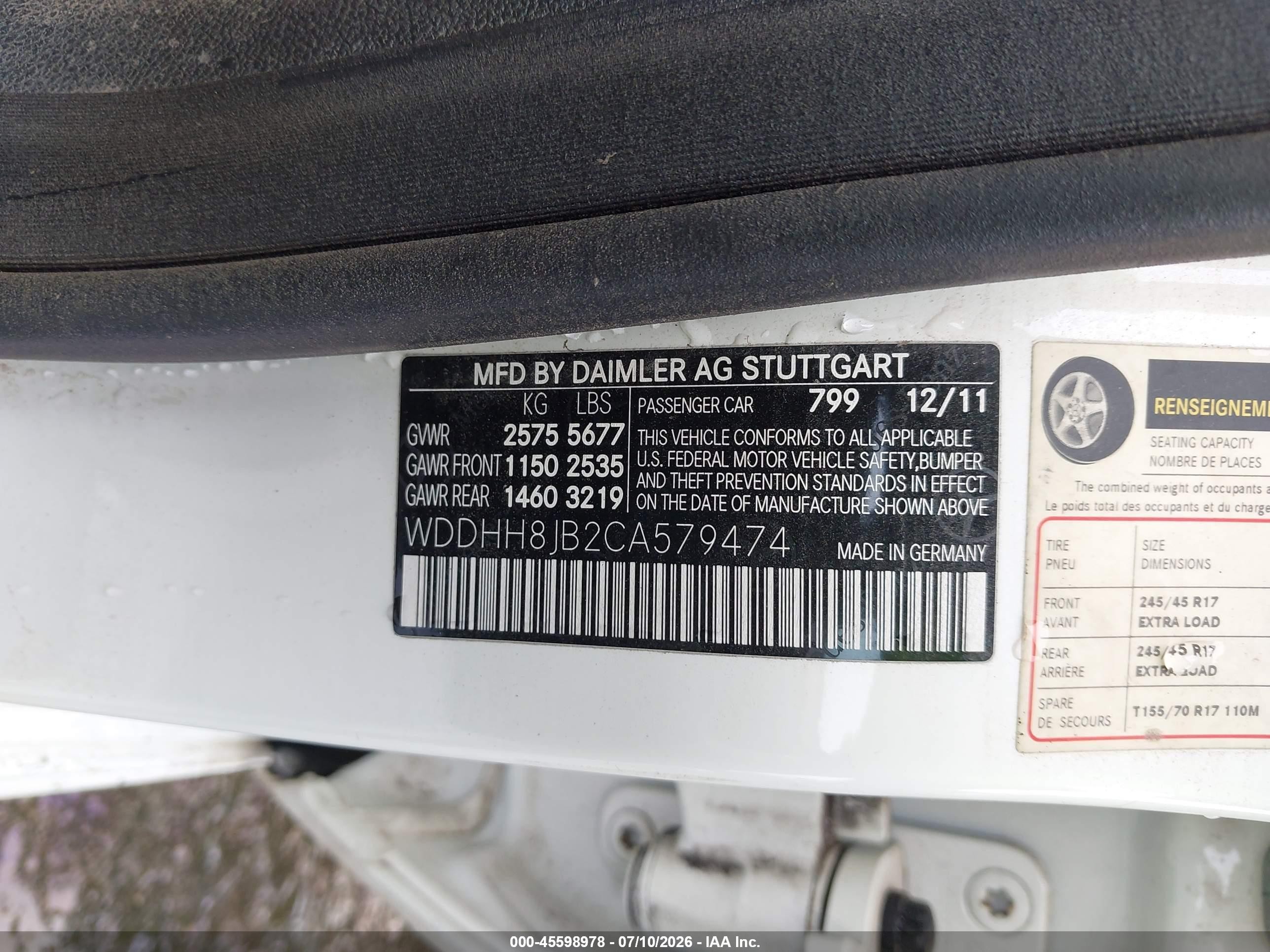 2012 Mercedes-benz E 350 4matic White vin: WDDHH8JB2CA579474