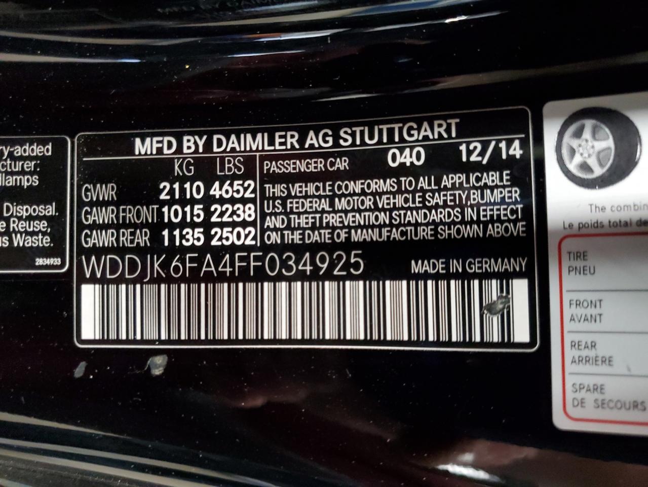 2015 Mercedes-benz Sl 400 Black vin: WDDJK6FA4FF034925