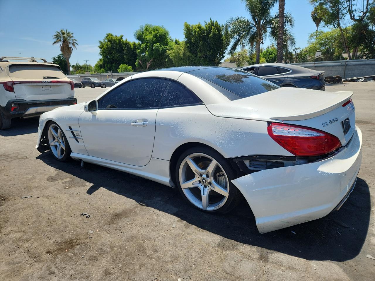 2013 Mercedes-benz Sl 550 White vin: WDDJK7DA1DF014010 Damage: Rear Bumper, Broken, Replacement Required
