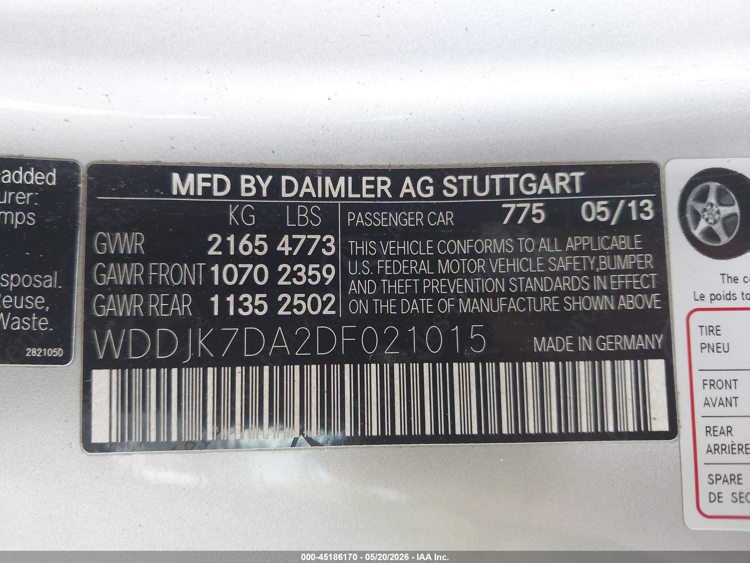 2013 Mercedes-benz Sl 550   Silver vin: WDDJK7DA2DF021015