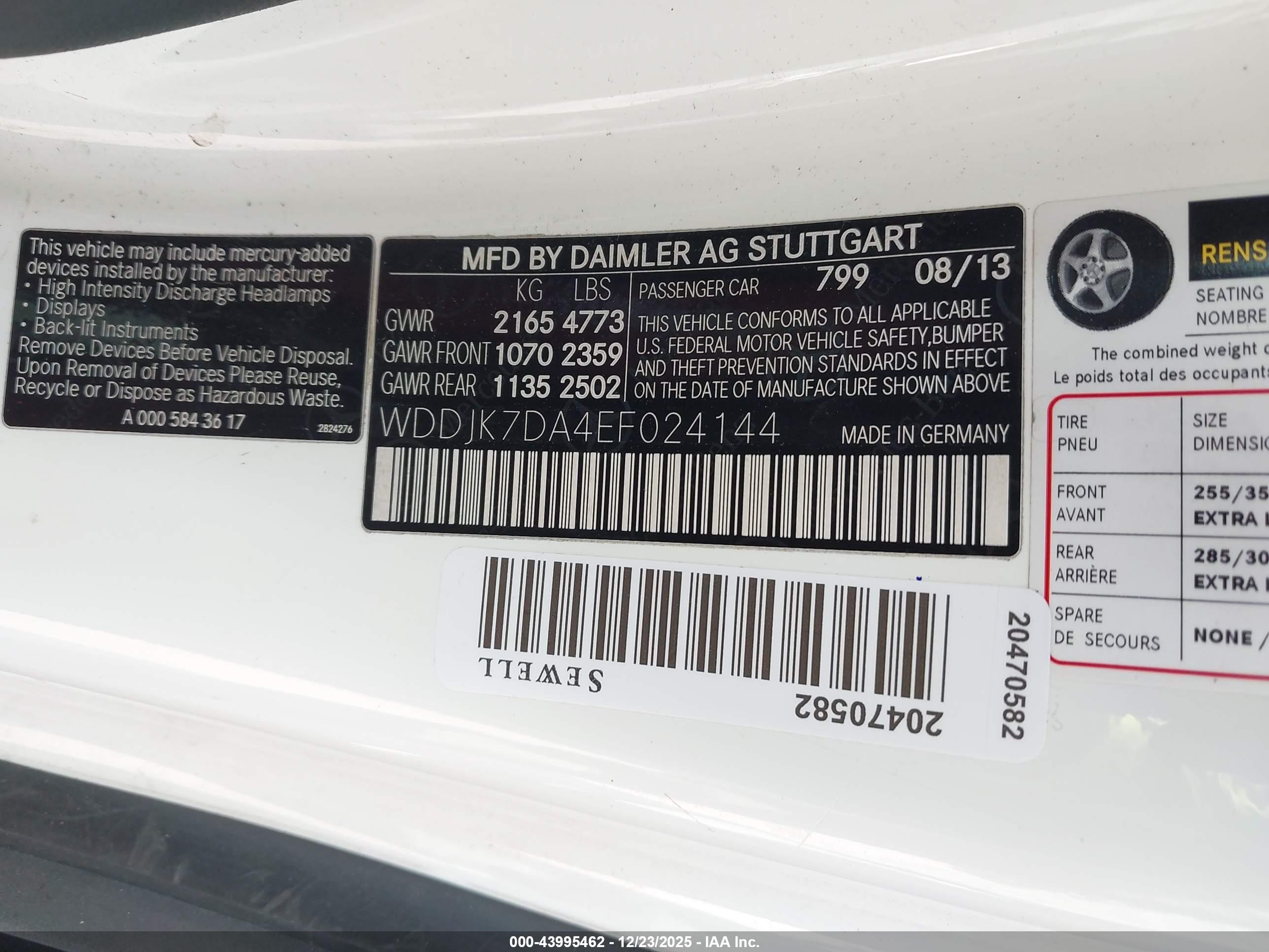 2014 Mercedes-benz Sl 550   White vin: WDDJK7DA4EF024144