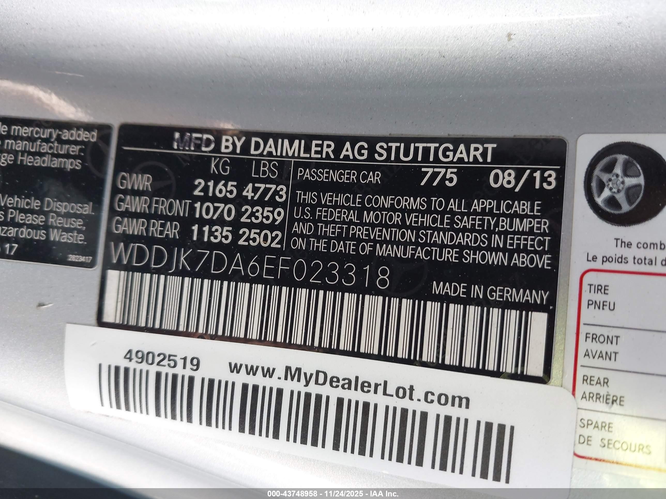 2014 Mercedes-benz Sl 550   Silver vin: WDDJK7DA6EF023318