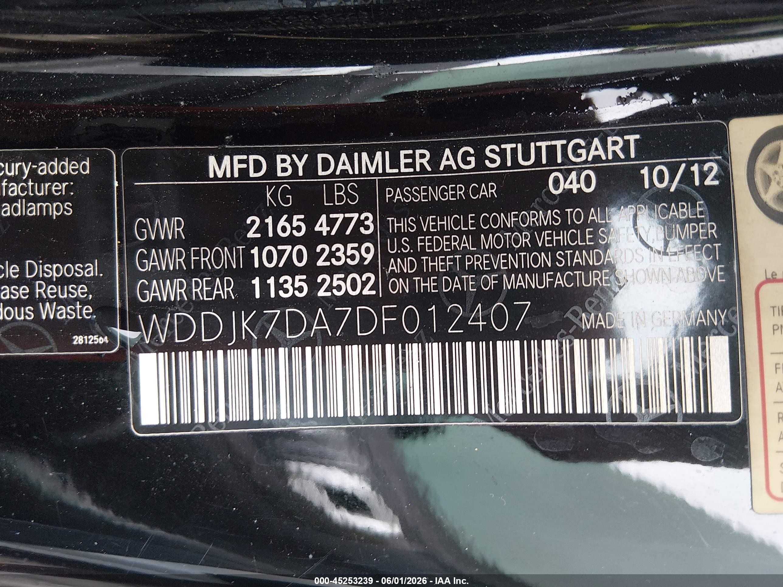 2013 Mercedes-benz Sl 550 Black vin: WDDJK7DA7DF012407