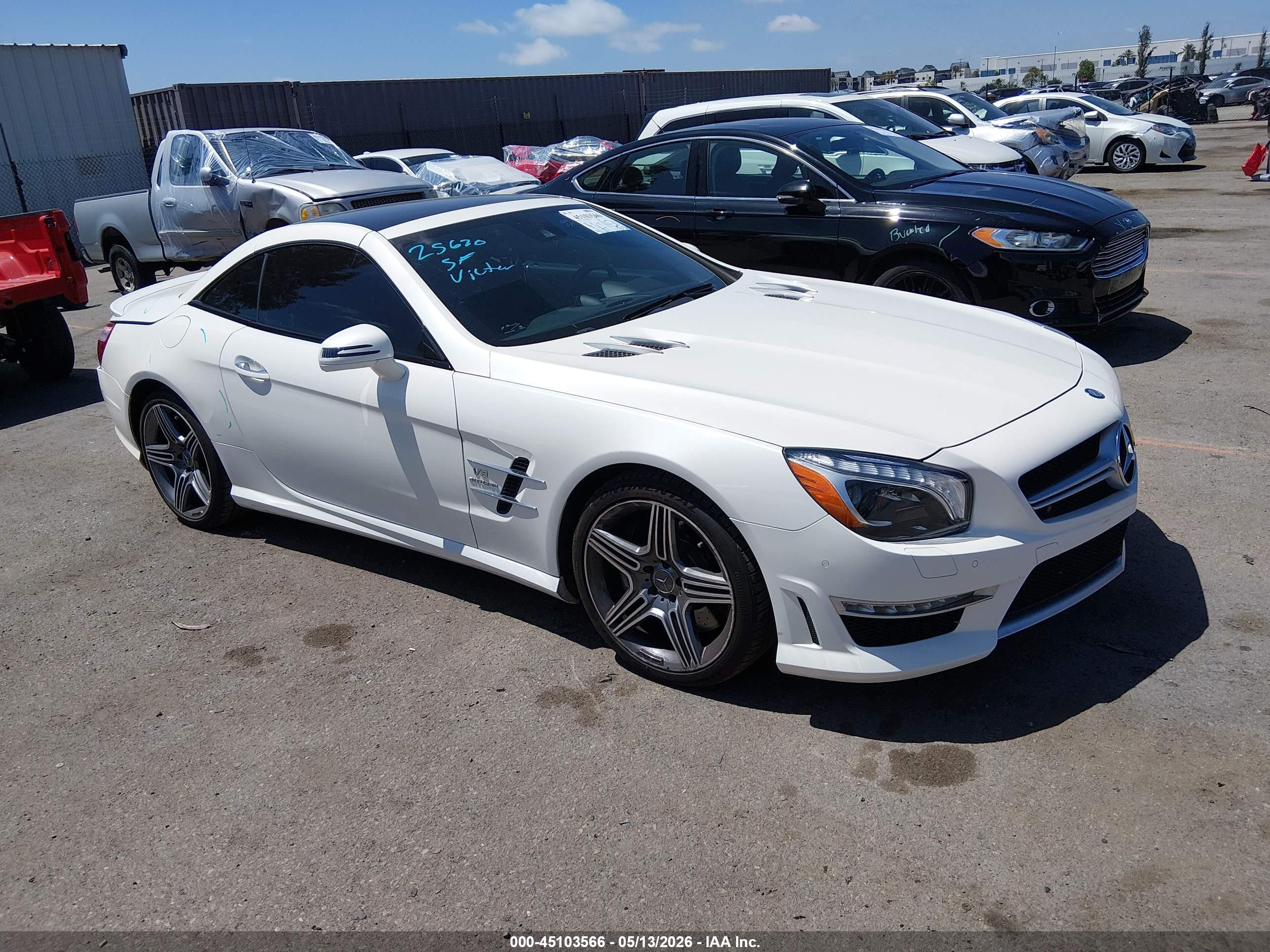 2013 Mercedes-benz Sl 63 Amg   White vin: WDDJK7EA6DF005155
