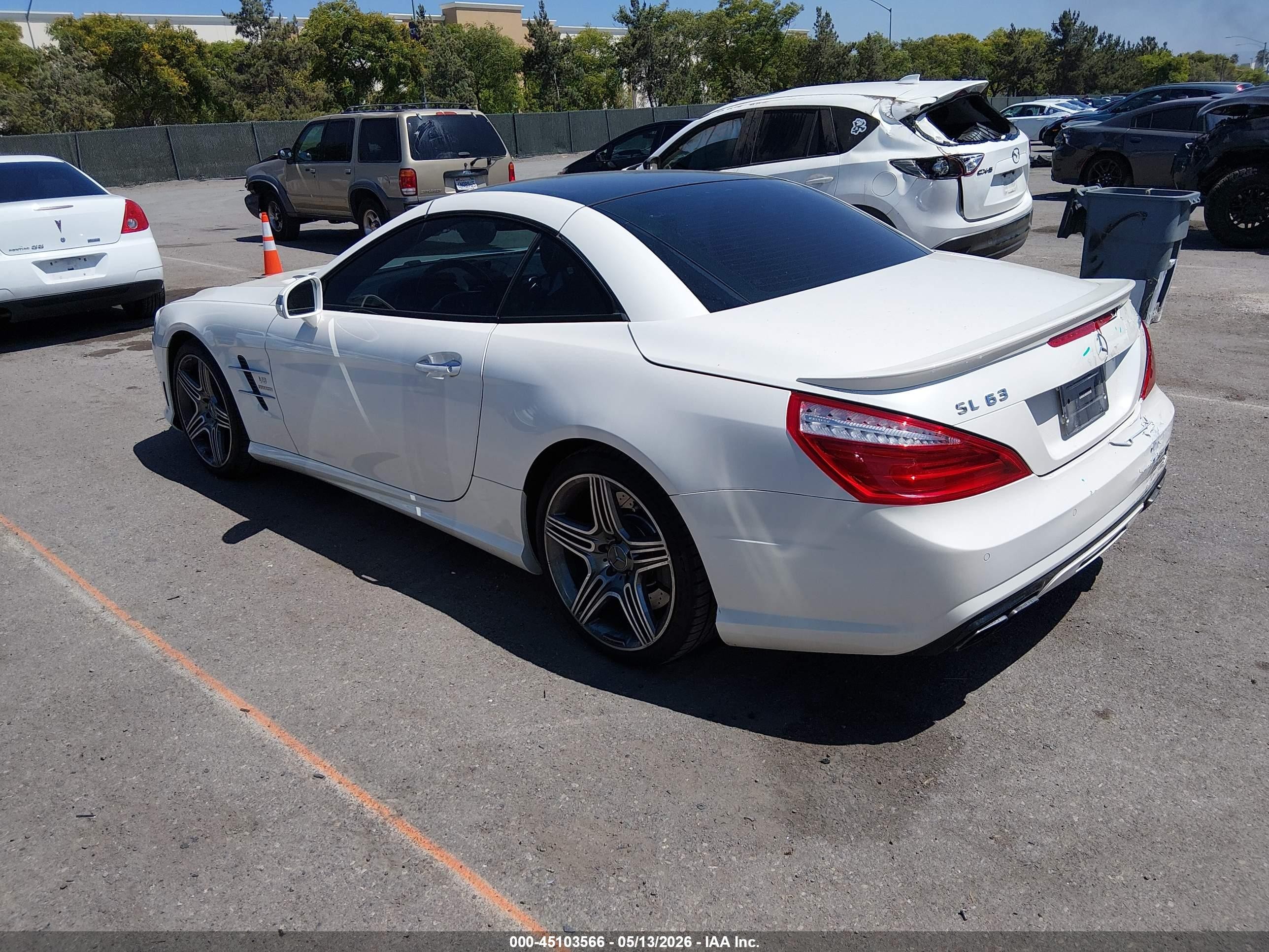 2013 Mercedes-benz Sl 63 Amg   White vin: WDDJK7EA6DF005155