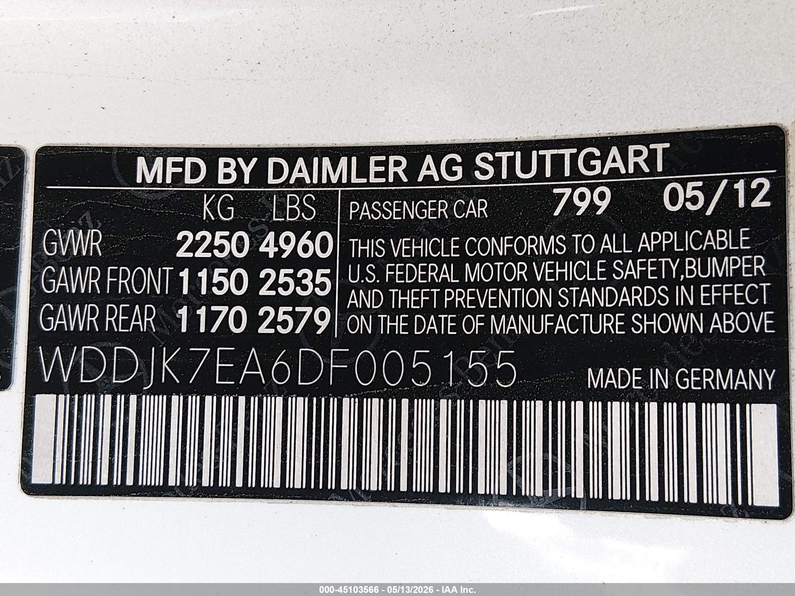 2013 Mercedes-benz Sl 63 Amg   White vin: WDDJK7EA6DF005155
