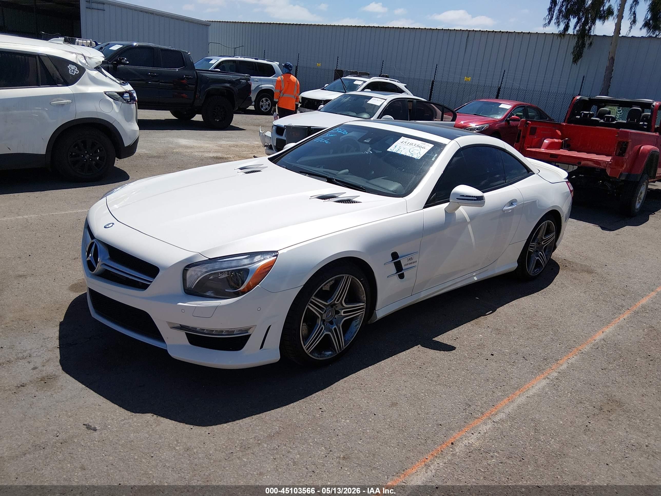 2013 Mercedes-benz Sl 63 Amg   White vin: WDDJK7EA6DF005155