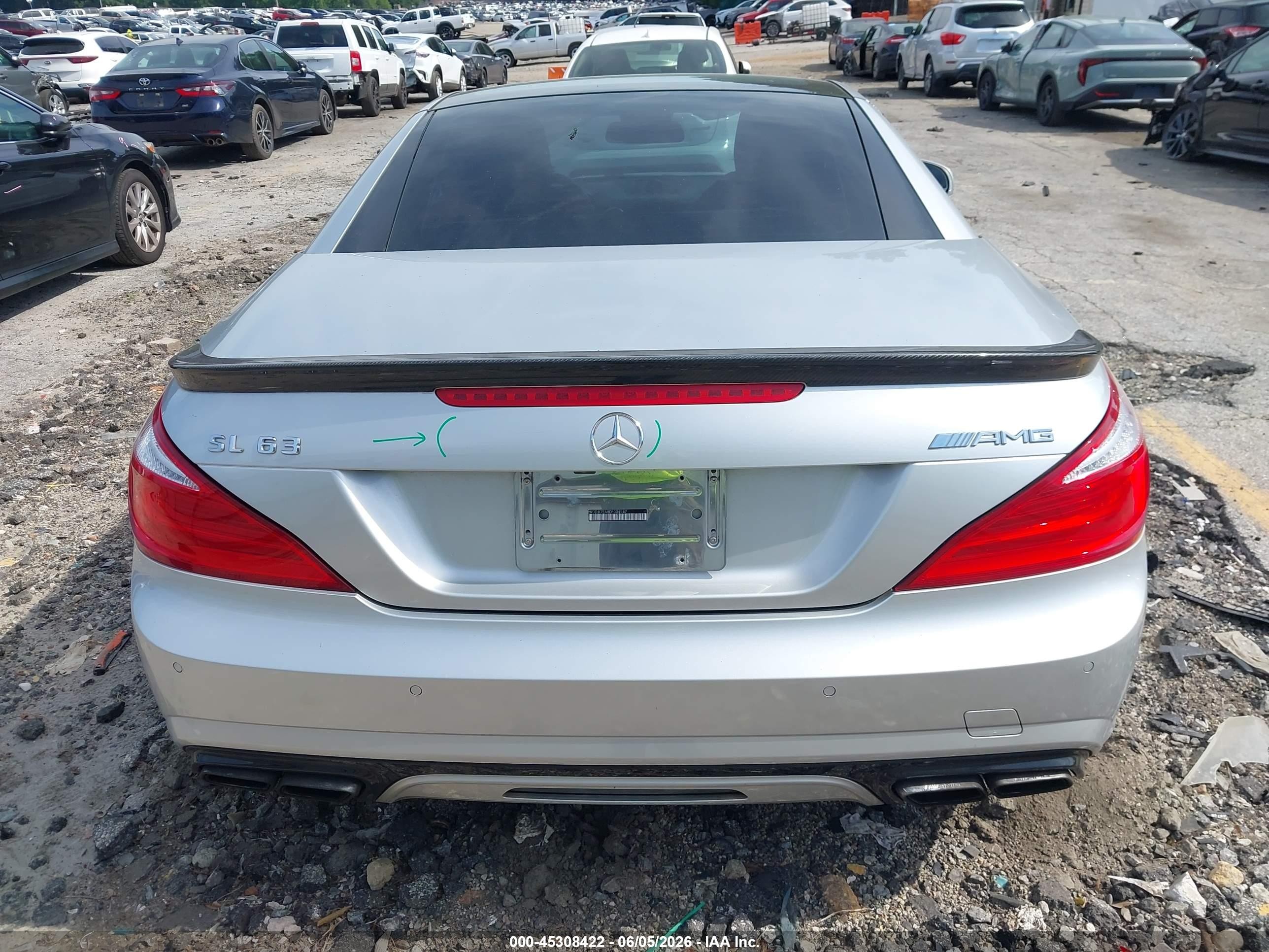 2013 Mercedes-benz Sl 63 Amg Silver vin: WDDJK7EA8DF004587