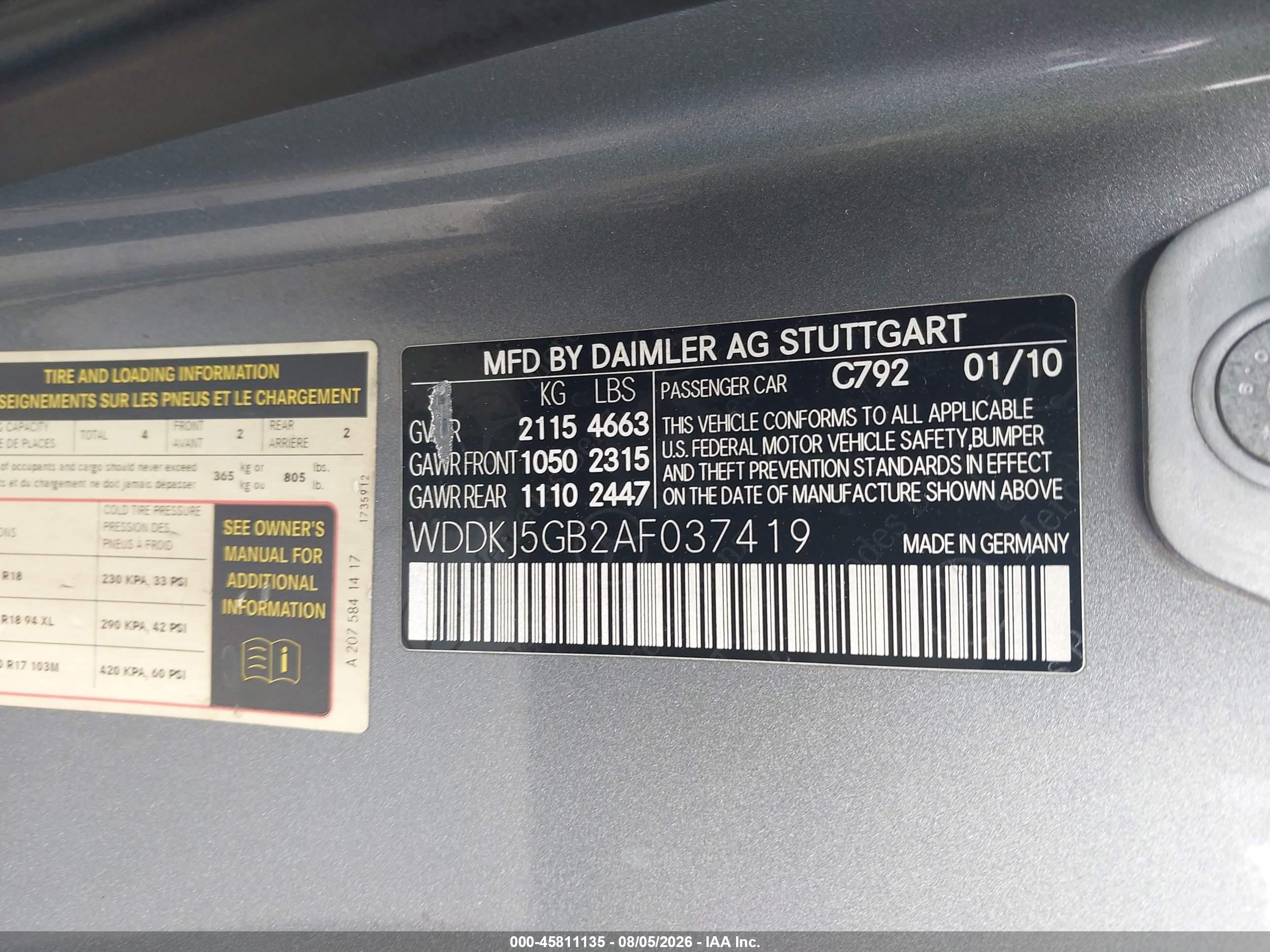 2010 Mercedes-benz E 350   Silver vin: WDDKJ5GB2AF037419