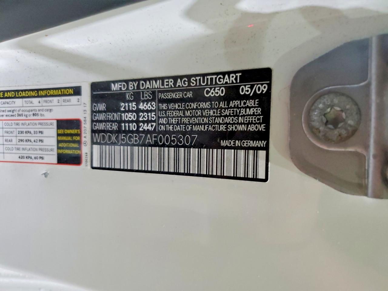 2010 Mercedes-benz E 350 Белый vin: WDDKJ5GB7AF005307