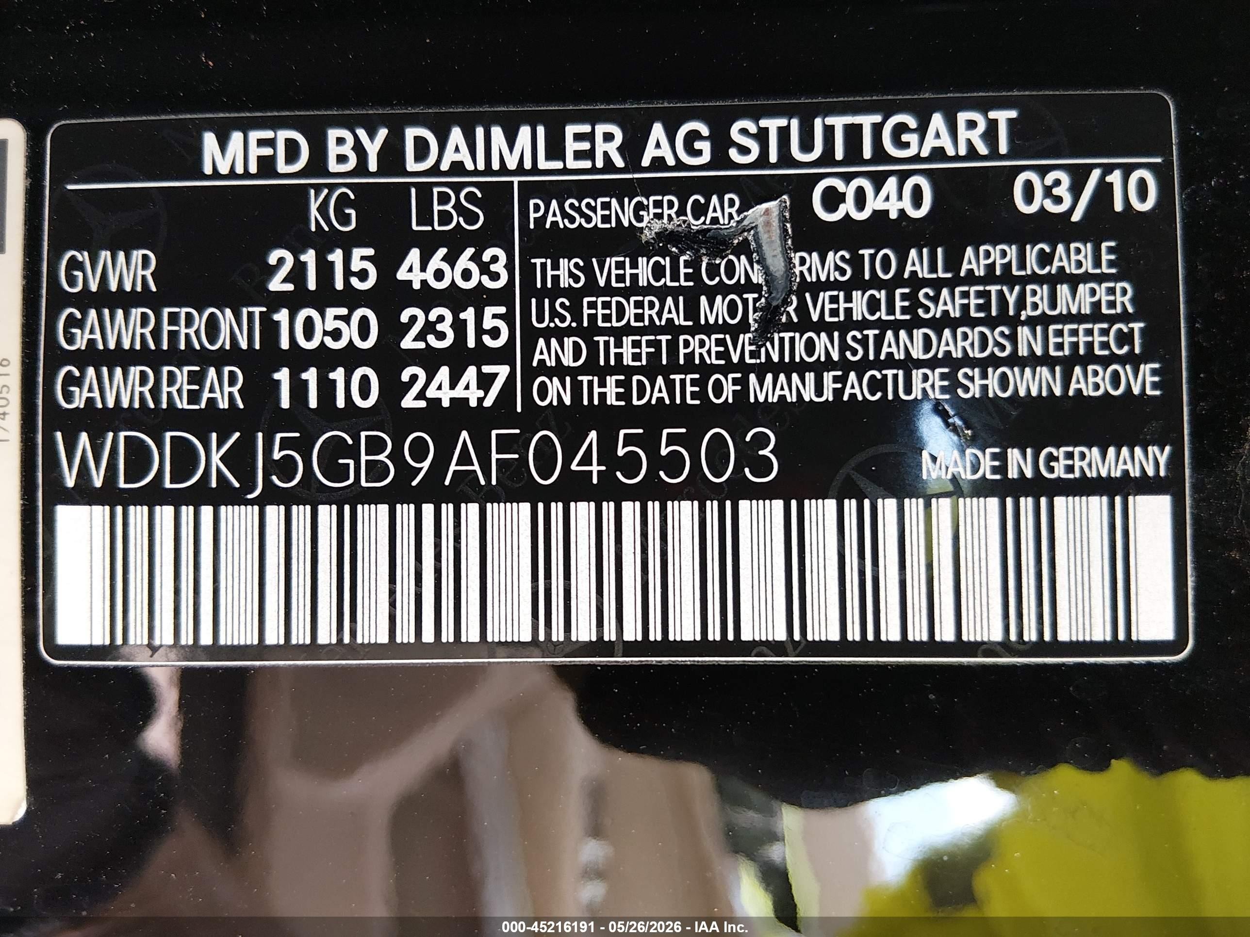 2010 Mercedes-benz E 350   Black vin: WDDKJ5GB9AF045503