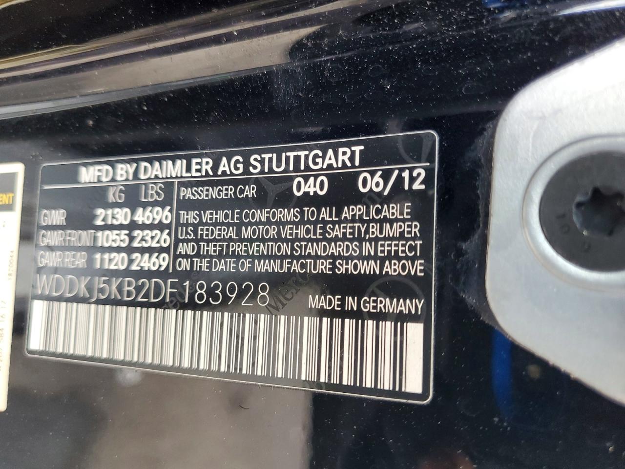 2013 Mercedes-benz Mbnz Black vin: WDDKJ5KB2DF183928