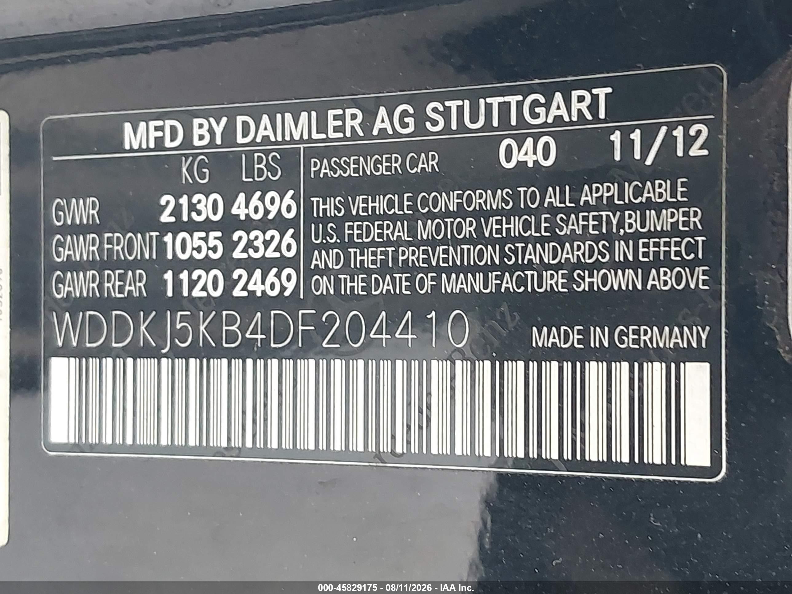 2013 Mercedes-benz E 350   Черный vin: WDDKJ5KB4DF204410