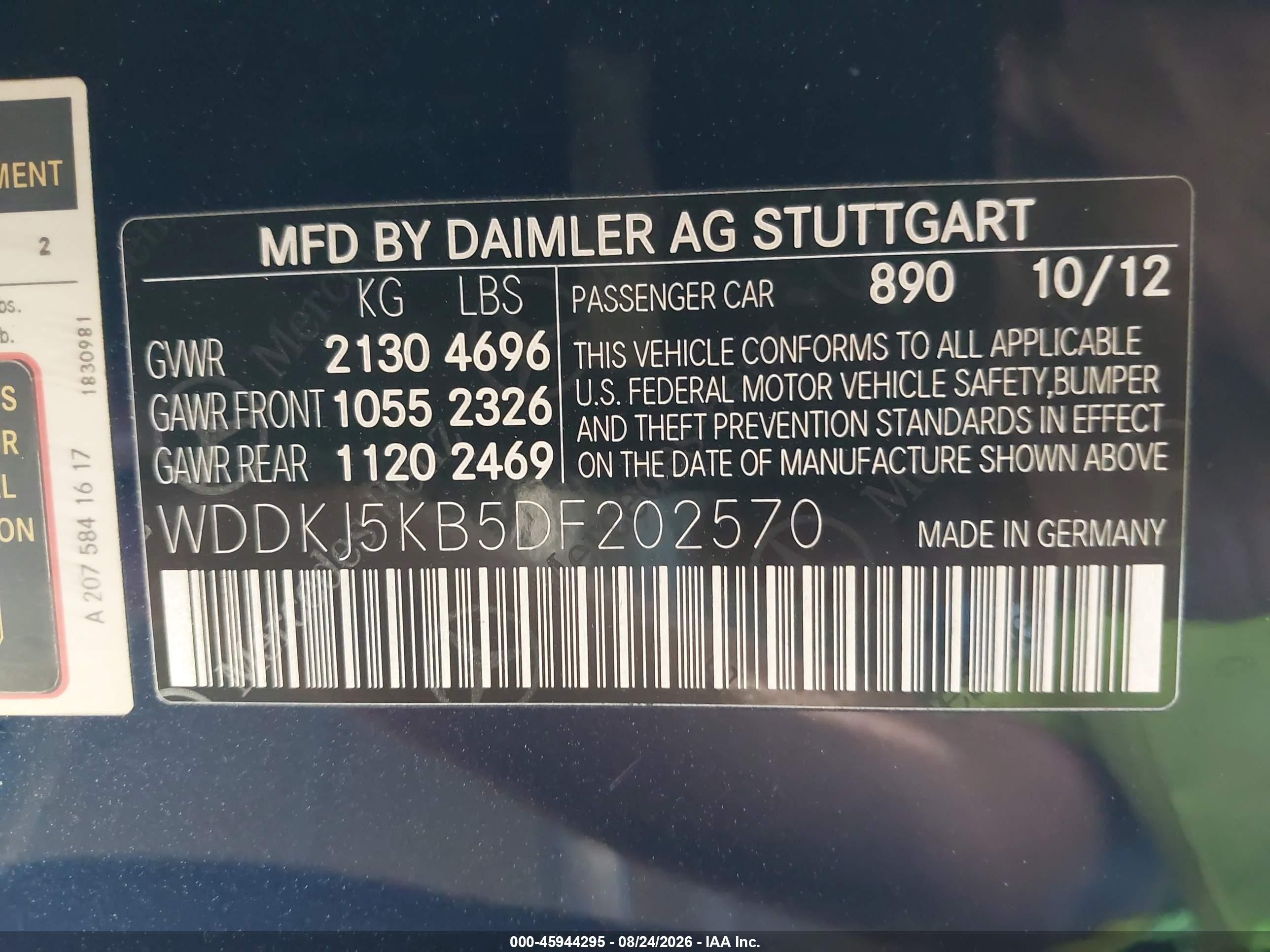 2013 Mercedes-benz E 350   Blue vin: WDDKJ5KB5DF202570