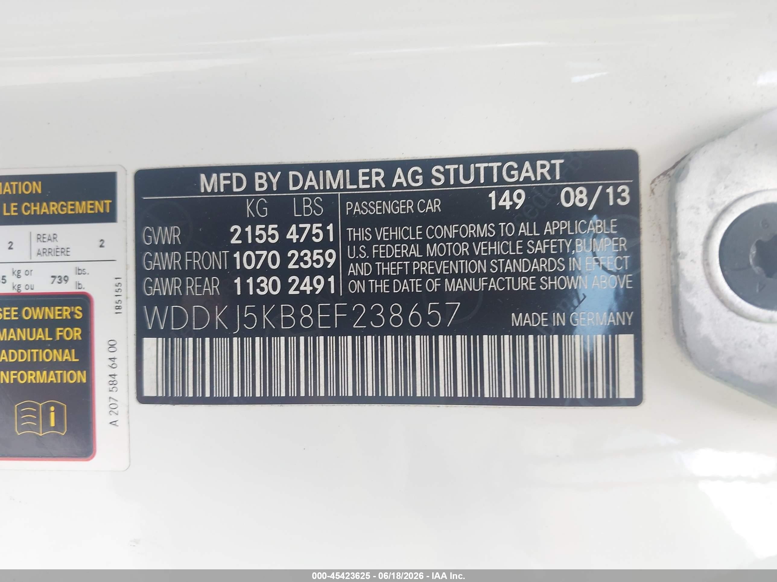 2014 Mercedes-benz E 350 White vin: WDDKJ5KB8EF238657