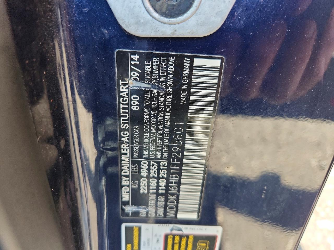 2015 Mercedes-benz E 400 4matic Blue vin: WDDKJ6HB1FF295801