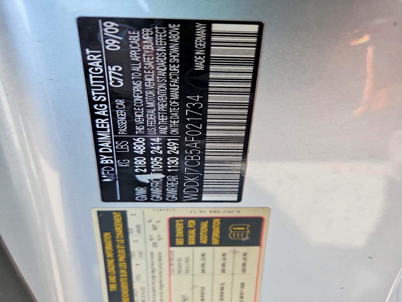 2010 Mercedes-benz E 550 Серебряный vin: WDDKJ7CB5AF021734