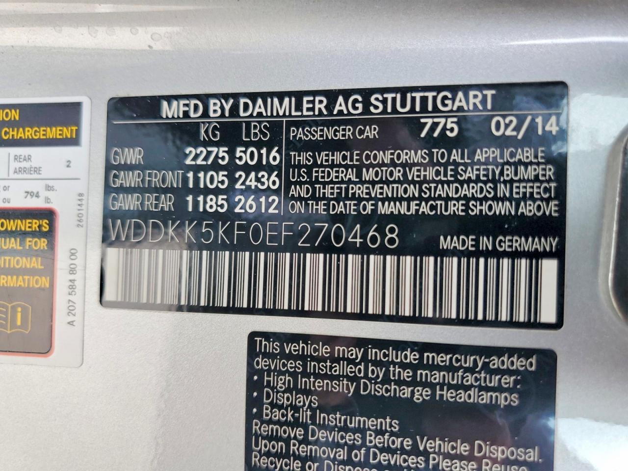 2014 Mercedes-benz E 350 Silver vin: WDDKK5KF0EF270468