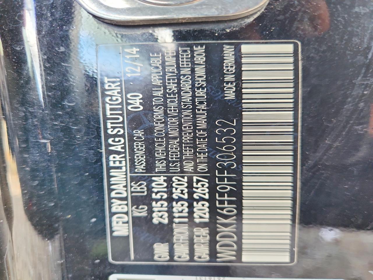 2015 Mercedes-benz E 400 Burn vin: WDDKK6FF9FF306532