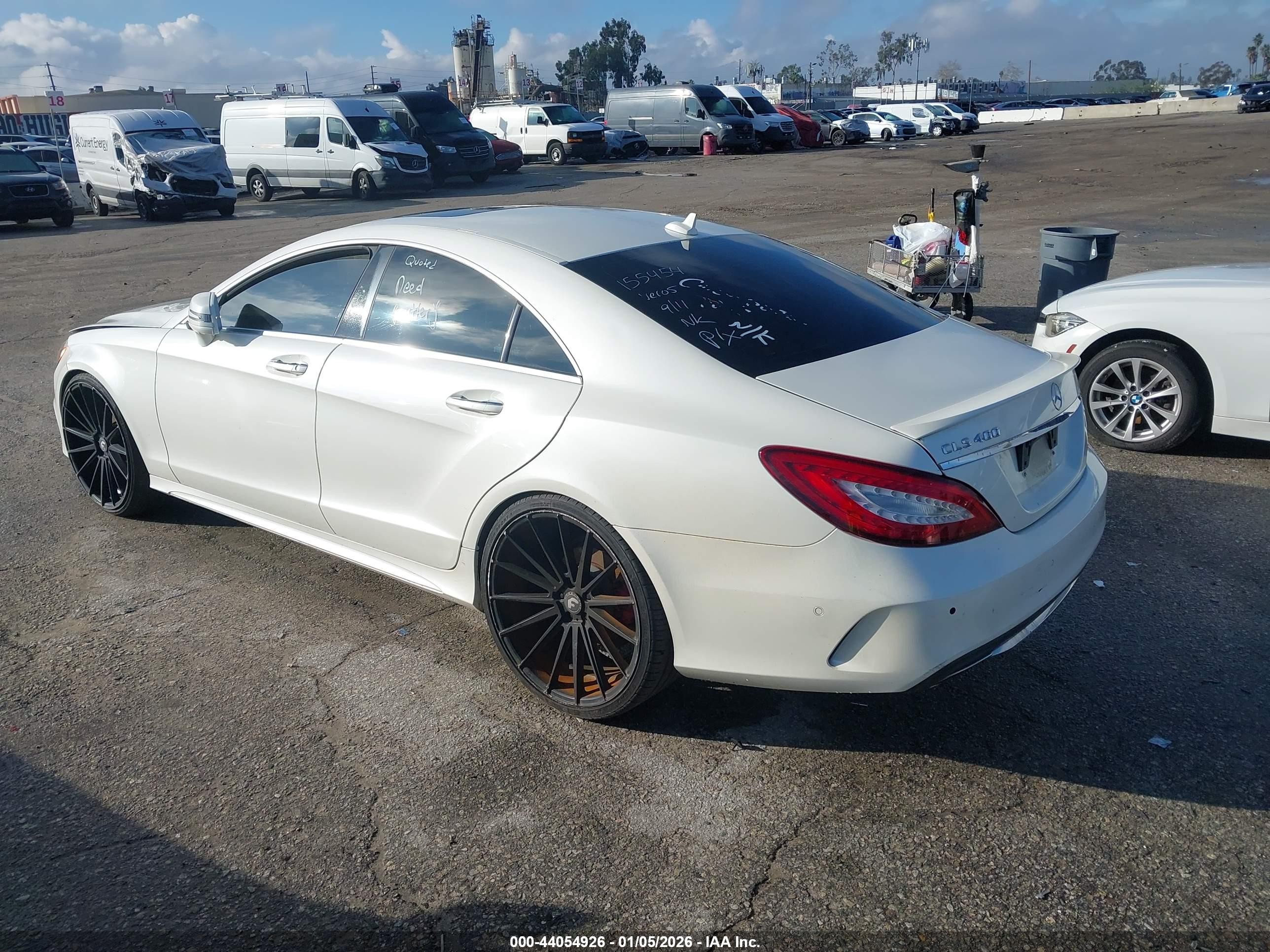 2015 Mercedes-benz Cls 400   White vin: WDDLJ6FB2FA155454