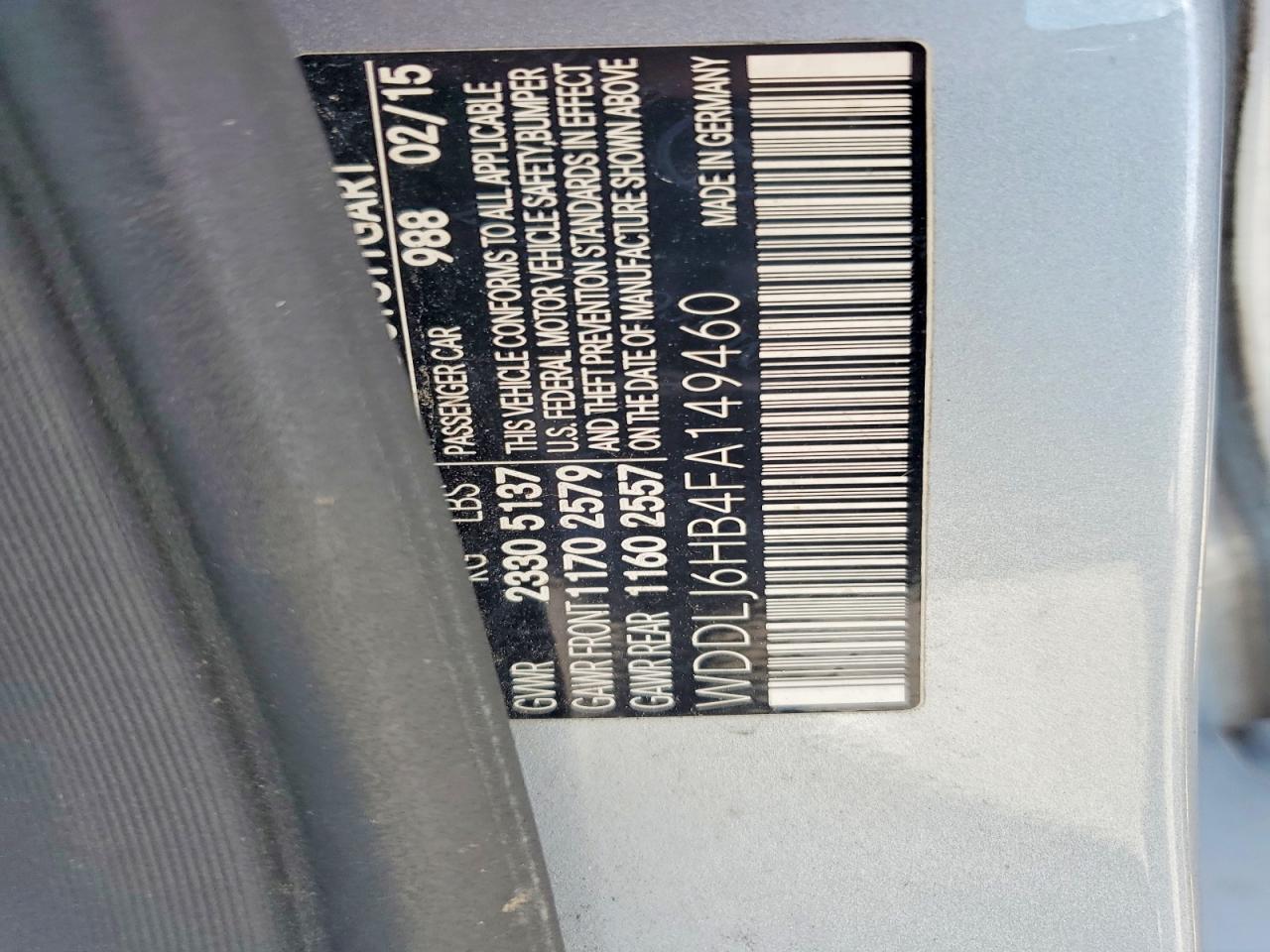 2015 Mercedes-benz Cls 400 4matic Silver vin: WDDLJ6HB4FA149460