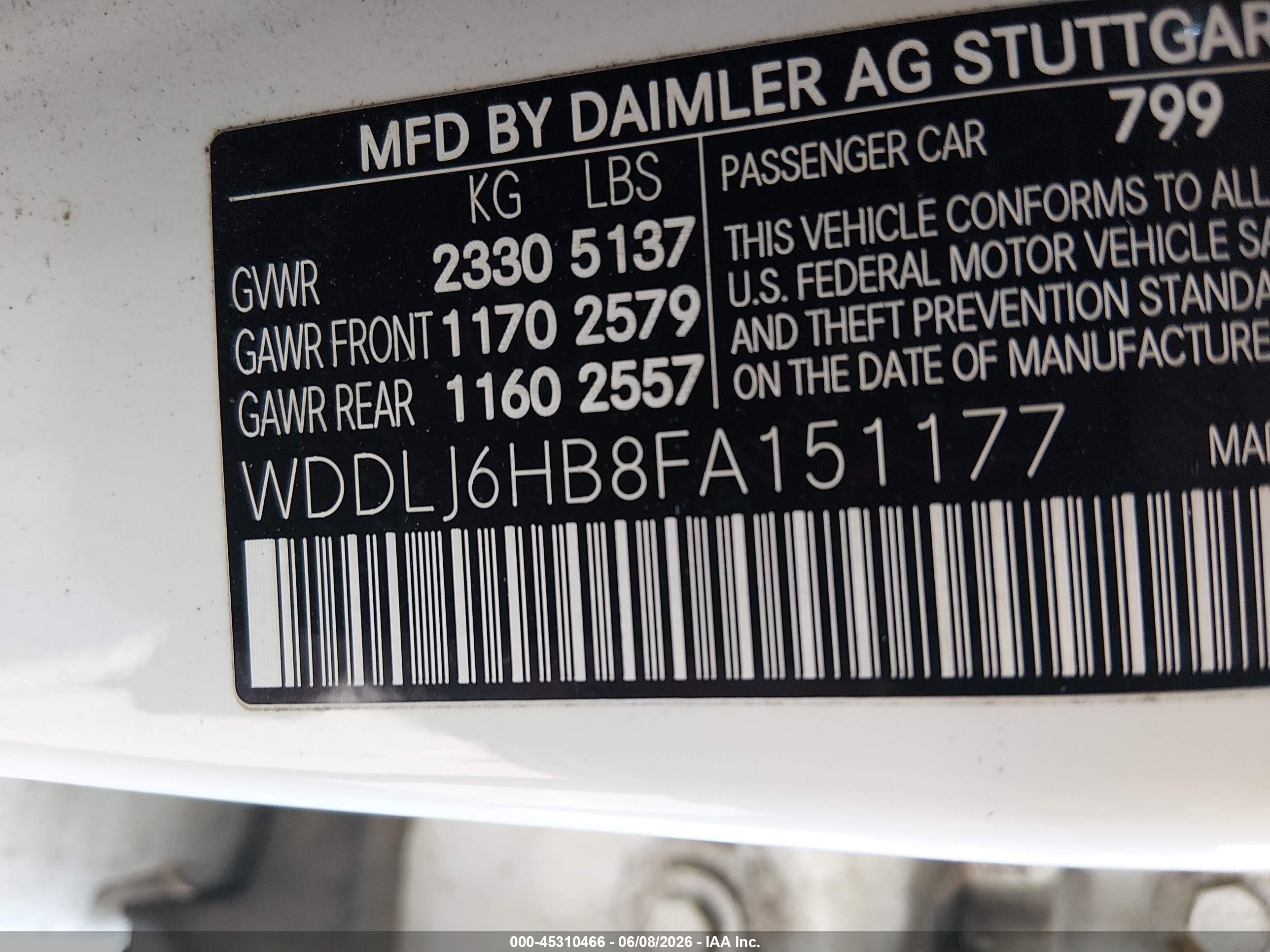 2015 Mercedes-benz Cls 400 4matic White vin: WDDLJ6HB8FA151177