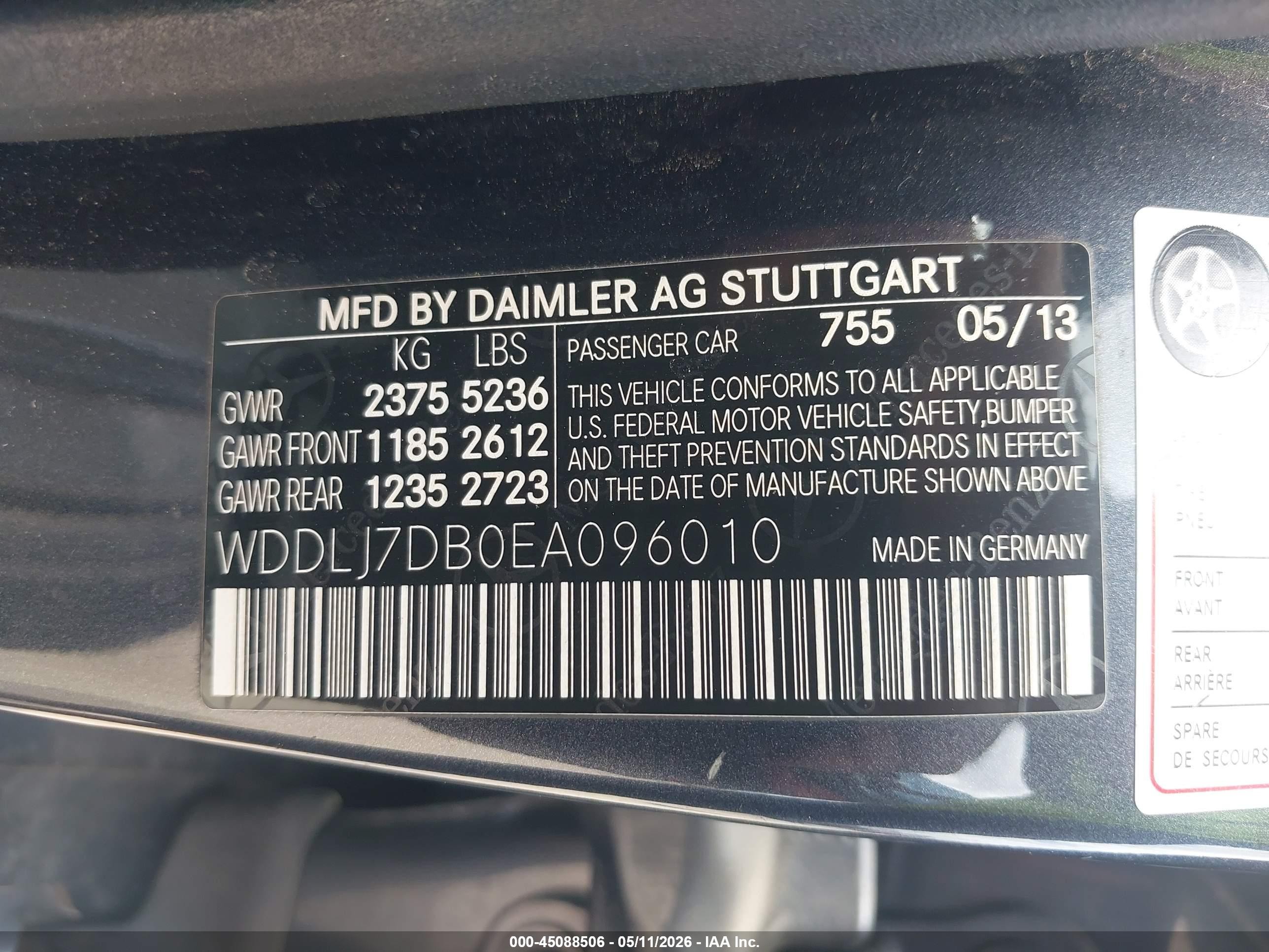 2014 Mercedes-benz Cls 550   Gray vin: WDDLJ7DB0EA096010
