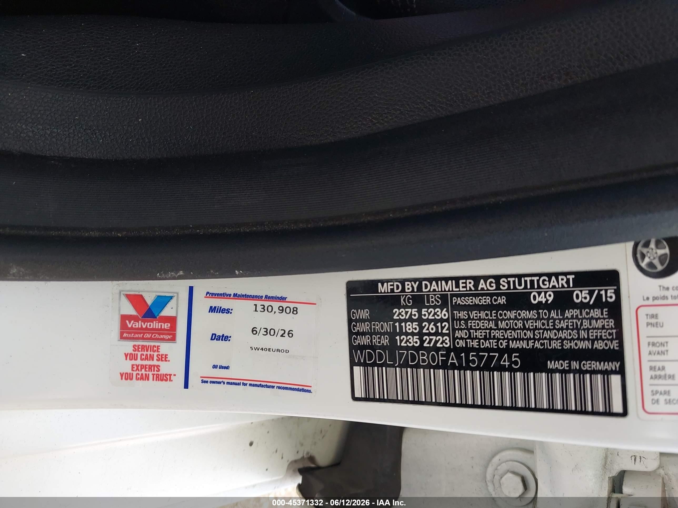 2015 Mercedes-benz Cls 550   Белый vin: WDDLJ7DB0FA157745