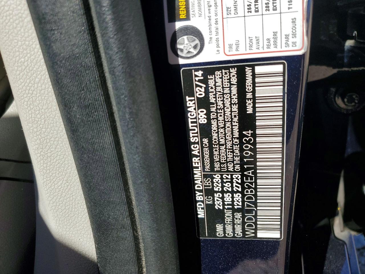 2014 Mercedes-benz Cls 550 Blue vin: WDDLJ7DB2EA119934
