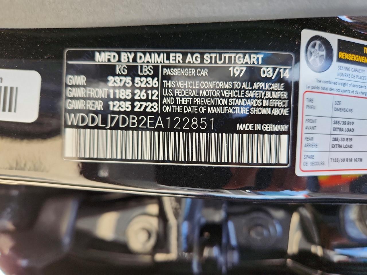 2014 Mercedes-benz Cls 550 Black vin: WDDLJ7DB2EA122851