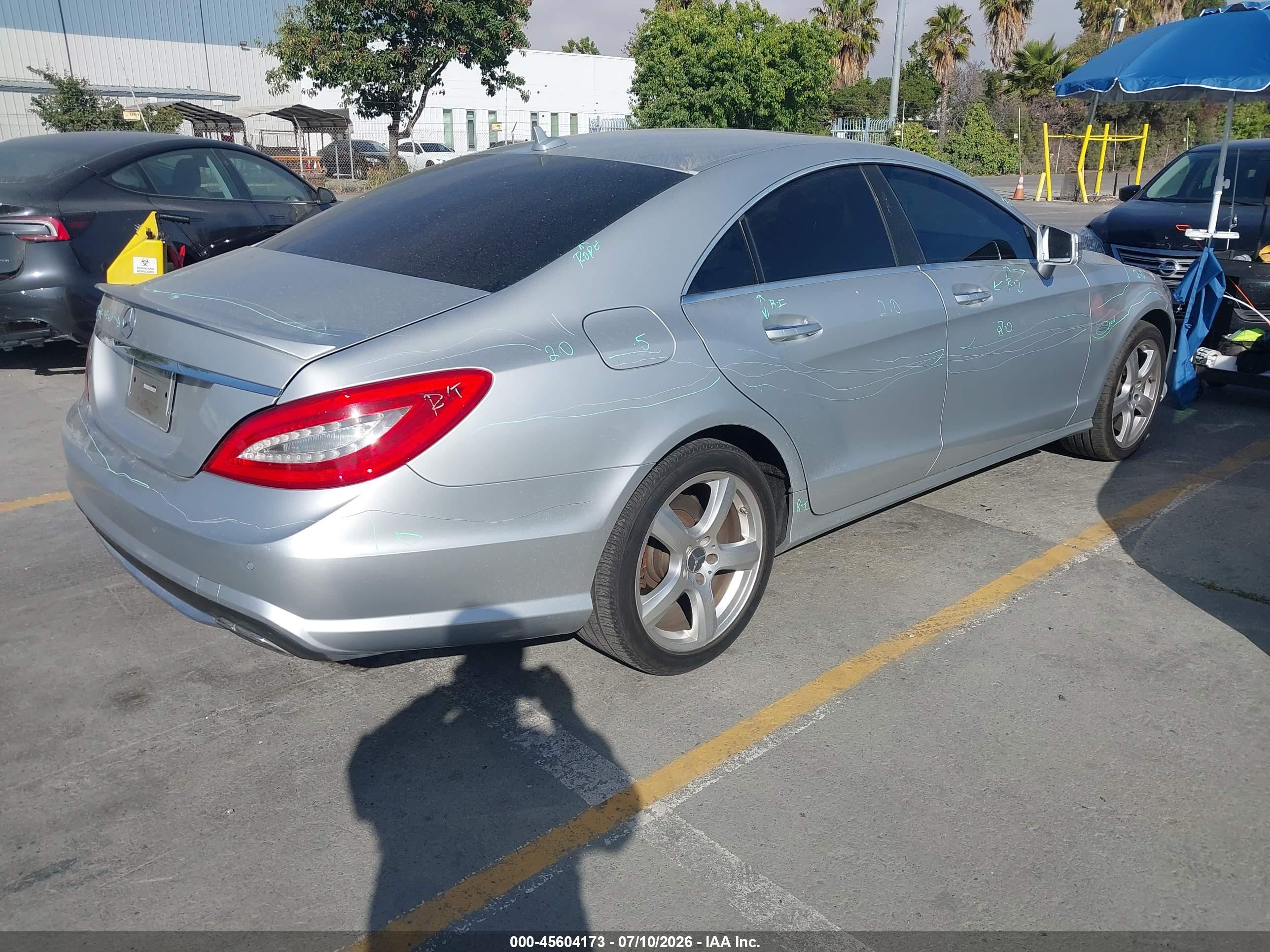 2012 Mercedes-benz Cls 550   Silver vin: WDDLJ7DB3CA040740