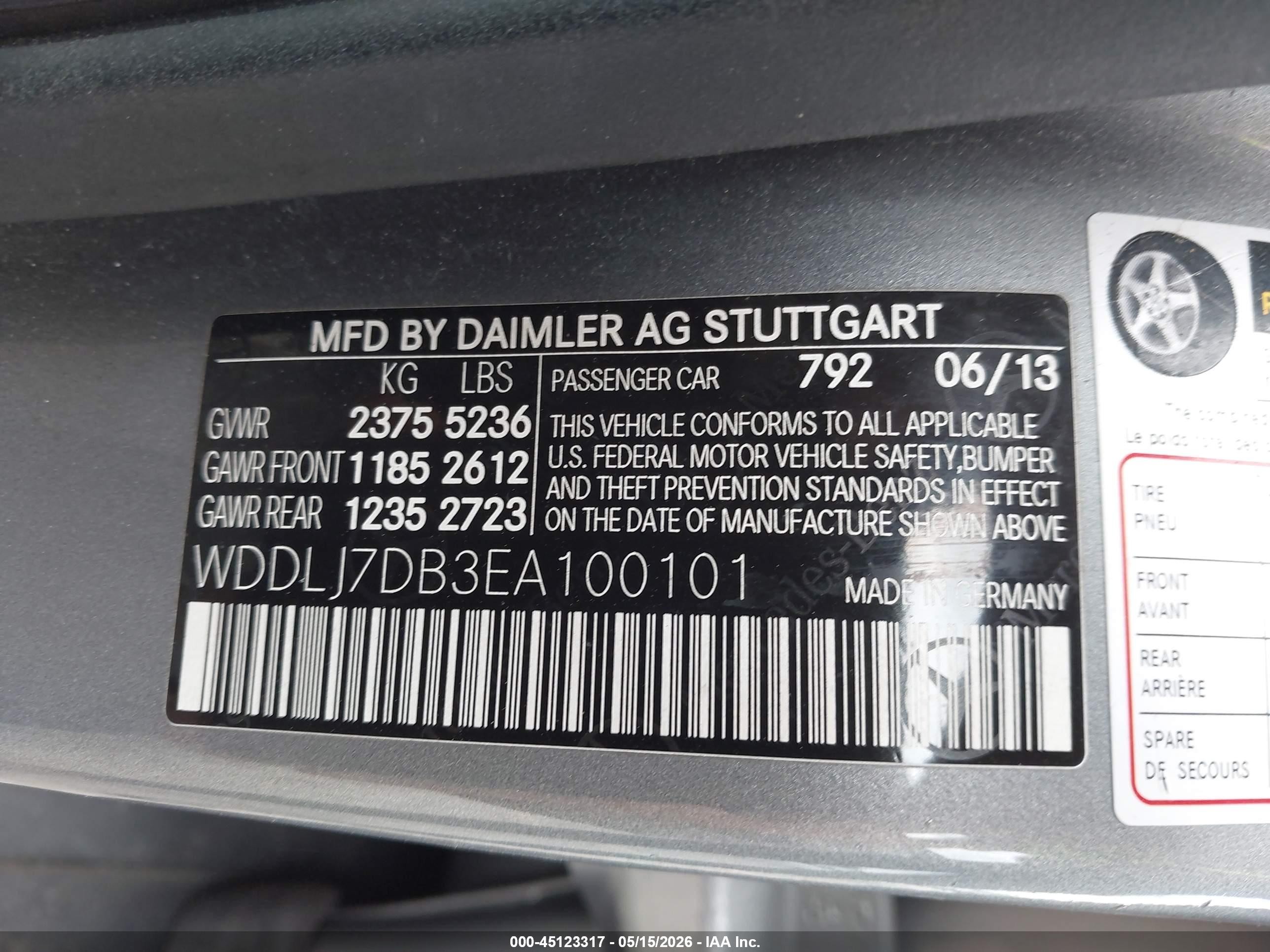 2014 Mercedes-benz Cls 550   Silver vin: WDDLJ7DB3EA100101