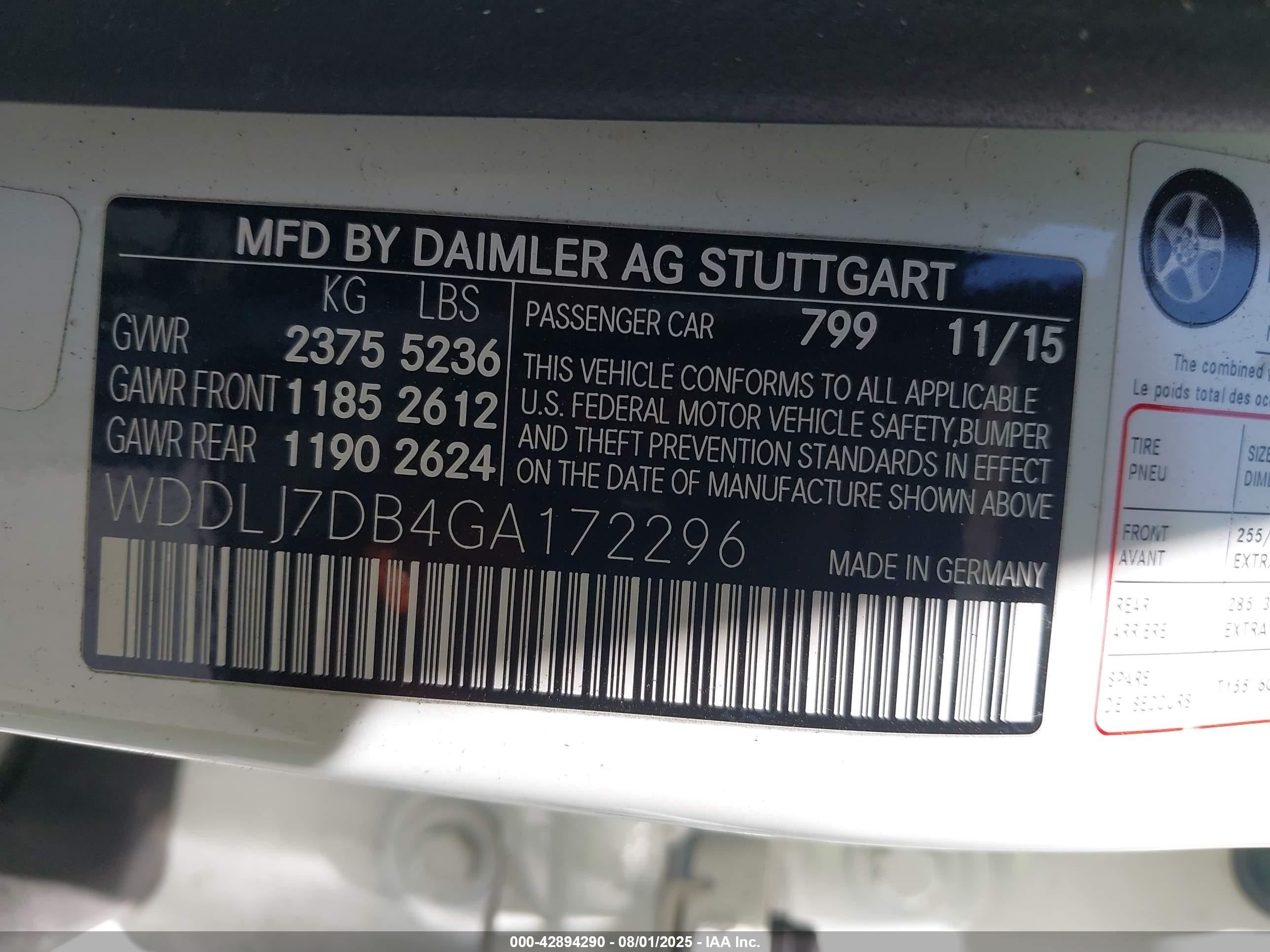 2016 Mercedes-benz Cls 550   White vin: WDDLJ7DB4GA172296