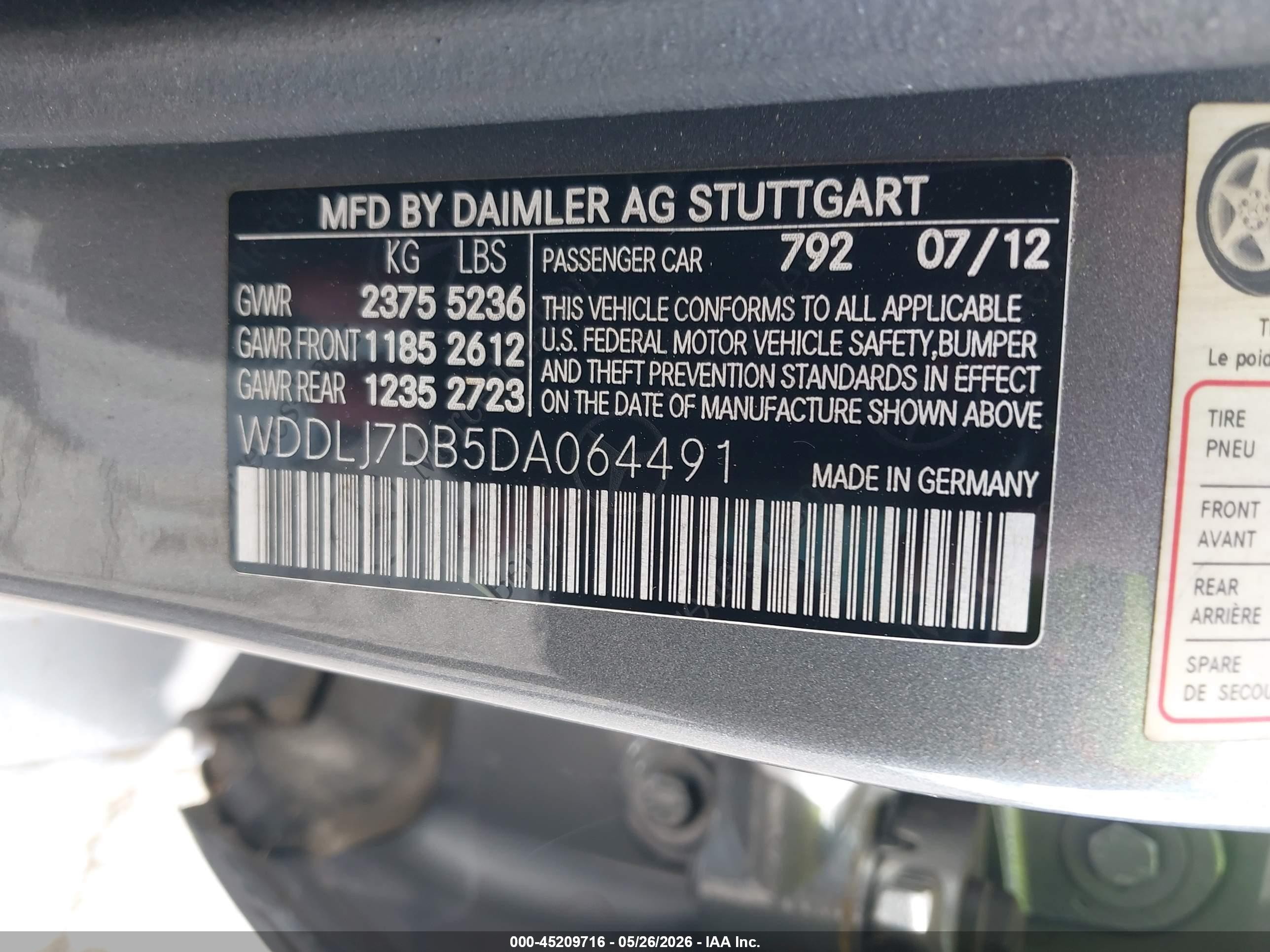 2013 Mercedes-benz Cls 550   Gray vin: WDDLJ7DB5DA064491