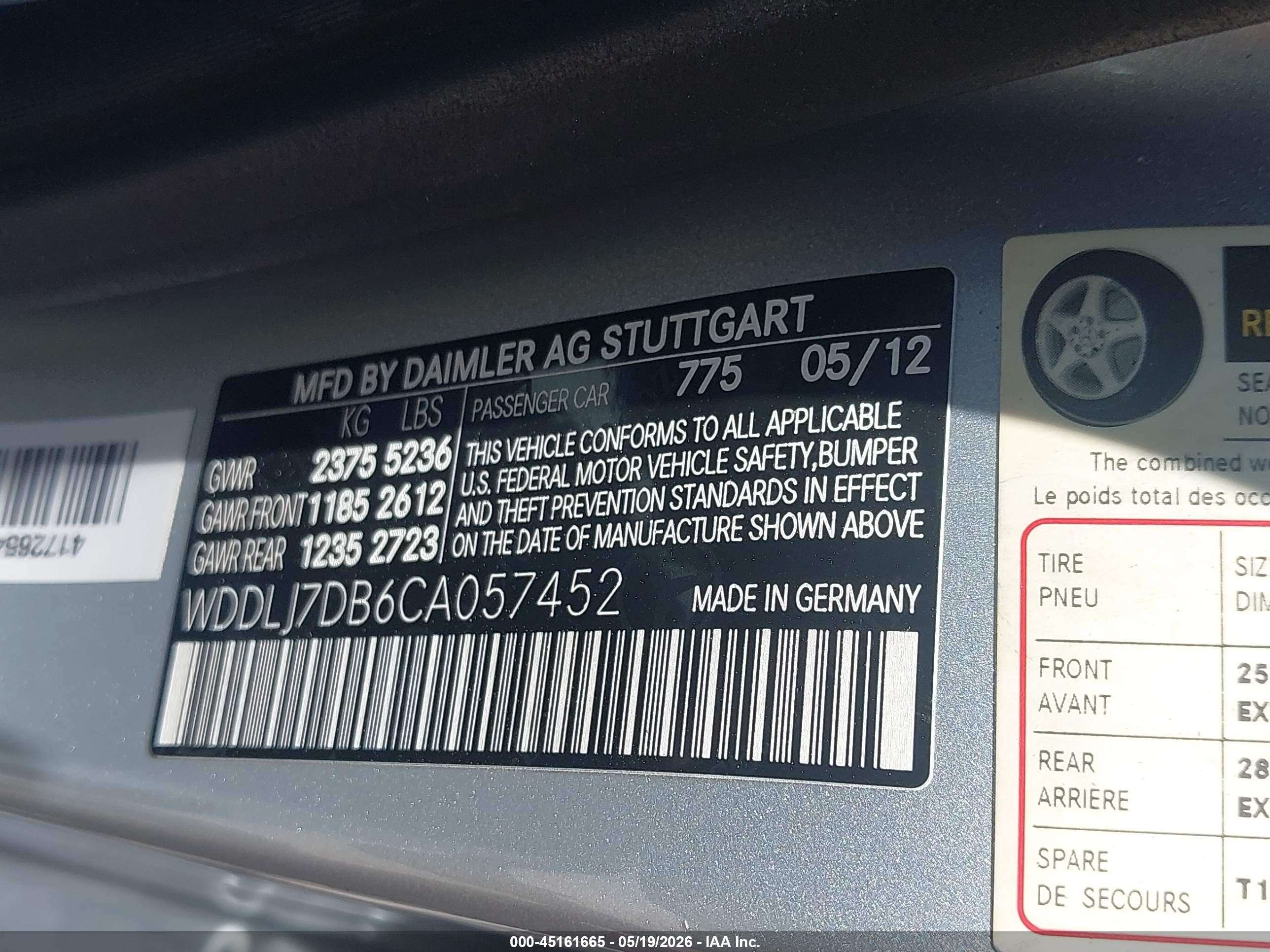 2012 Mercedes-benz Cls 550   Silver vin: WDDLJ7DB6CA057452