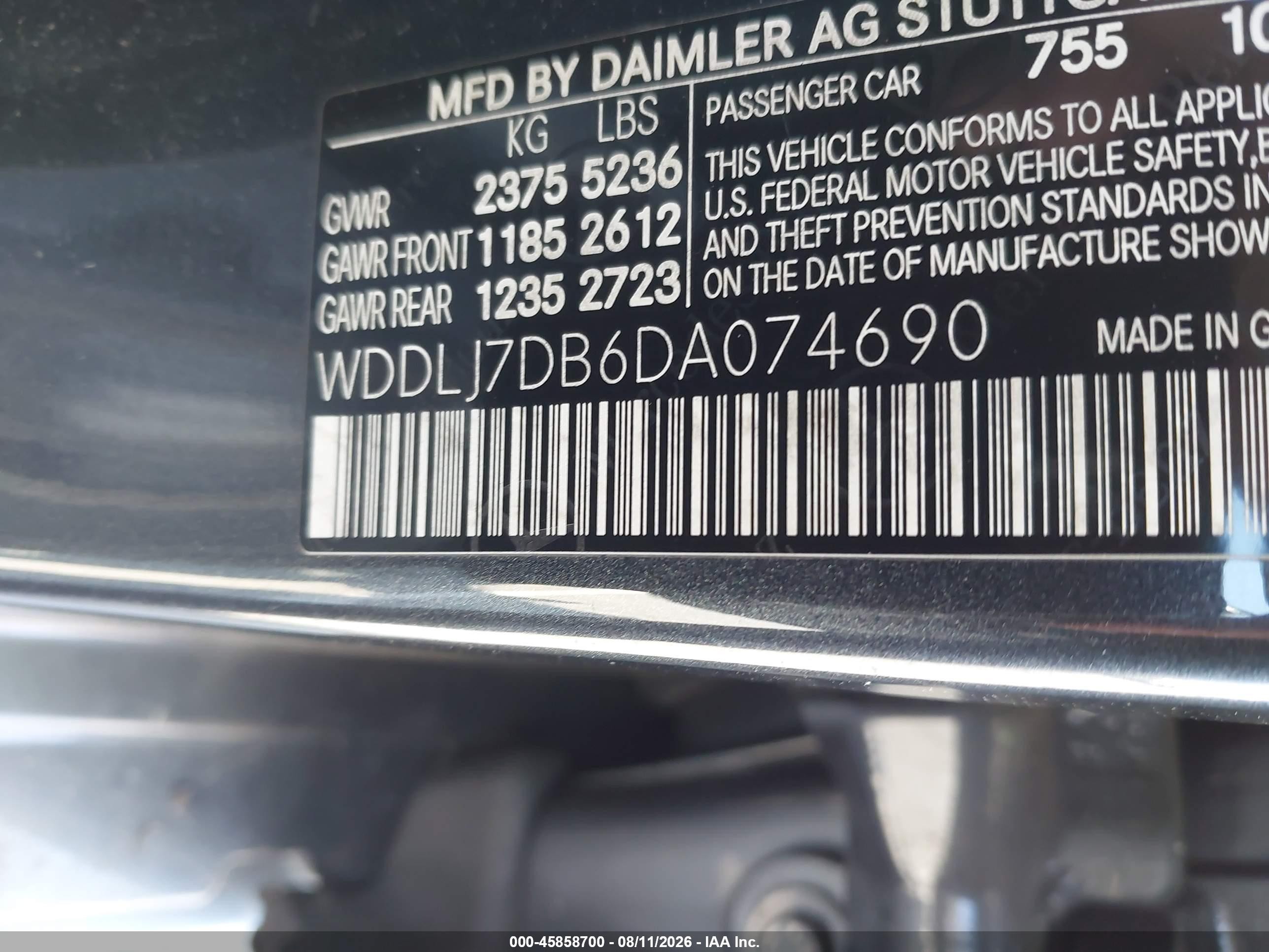 2013 Mercedes-benz Cls 550 Gray vin: WDDLJ7DB6DA074690