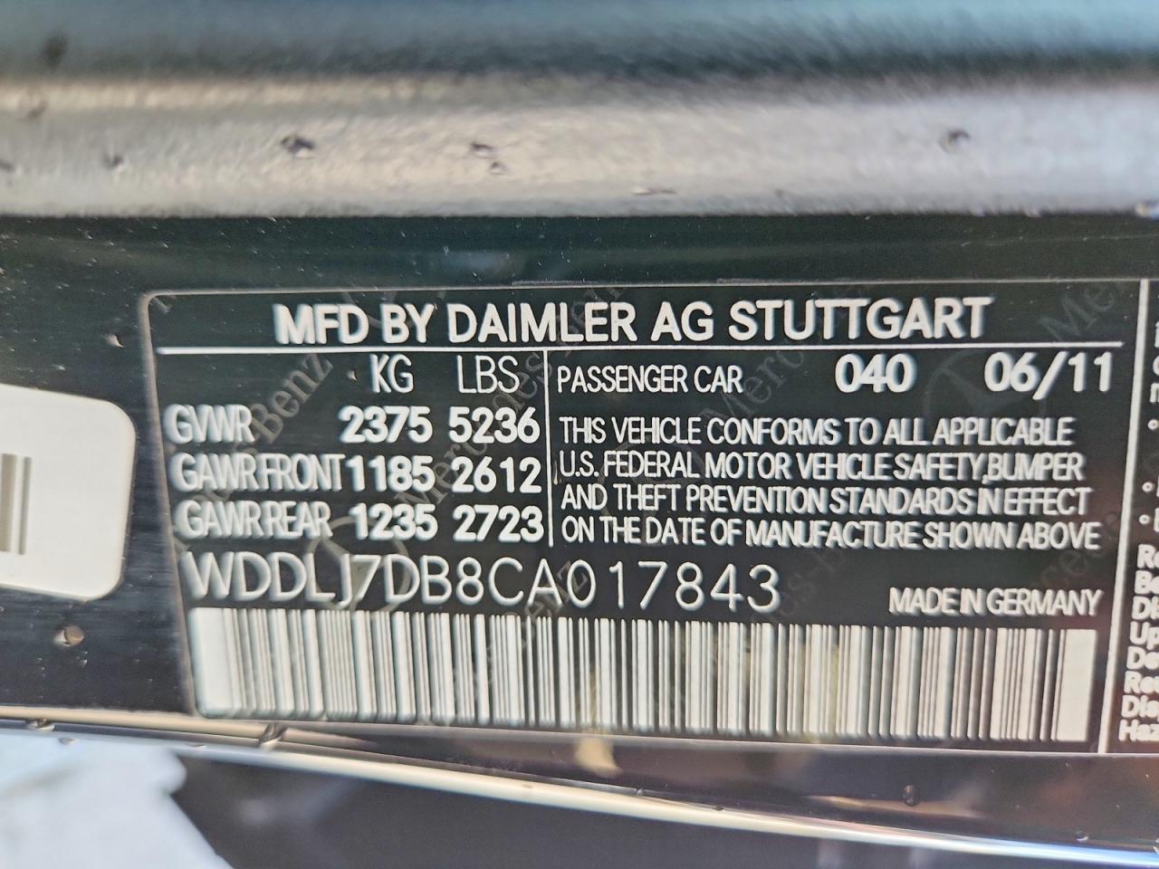 2012 Mercedes-benz Cls 550 Black vin: WDDLJ7DB8CA017843