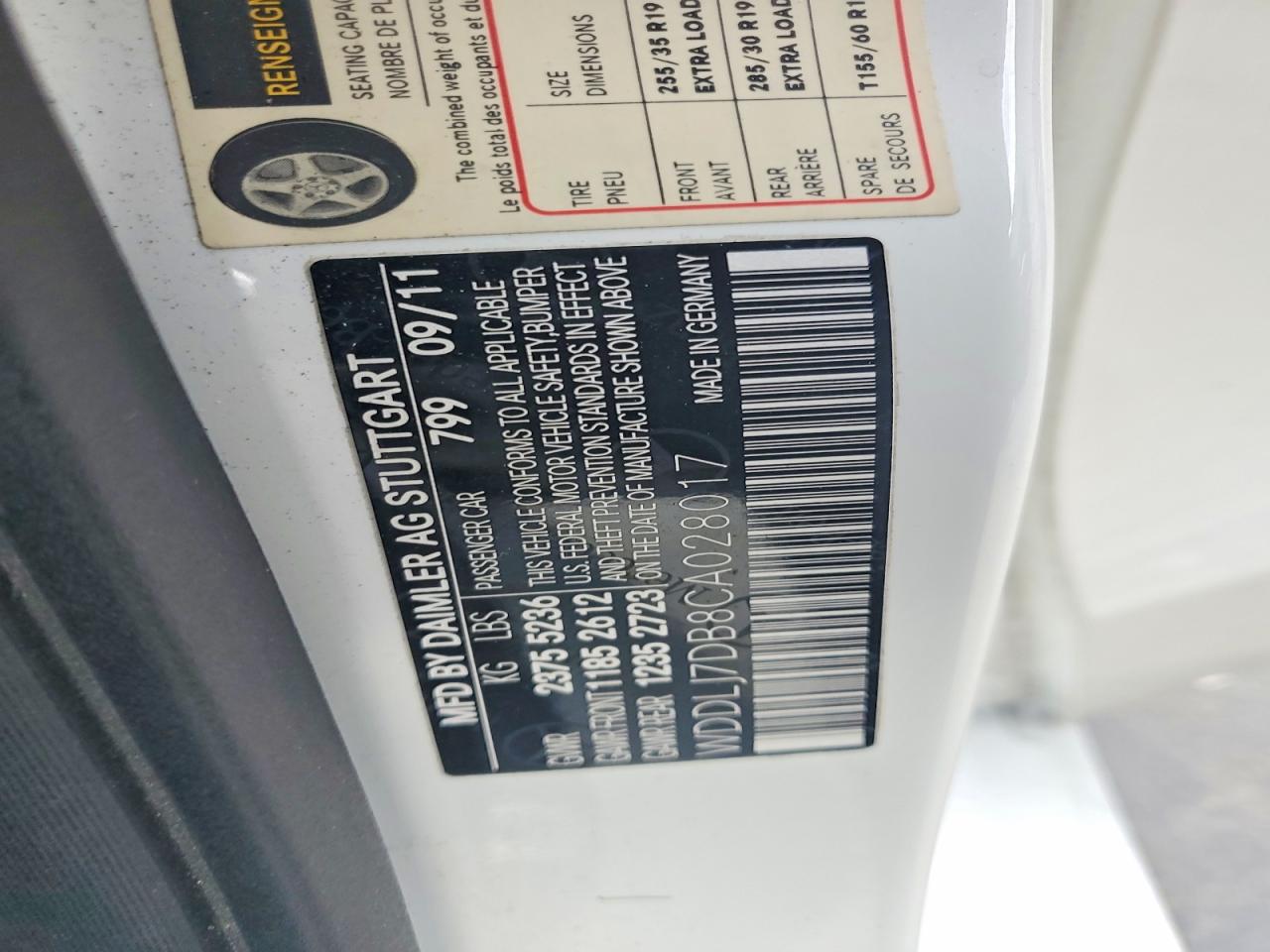 2012 Mercedes-benz Cls 550 White vin: WDDLJ7DB8CA028017