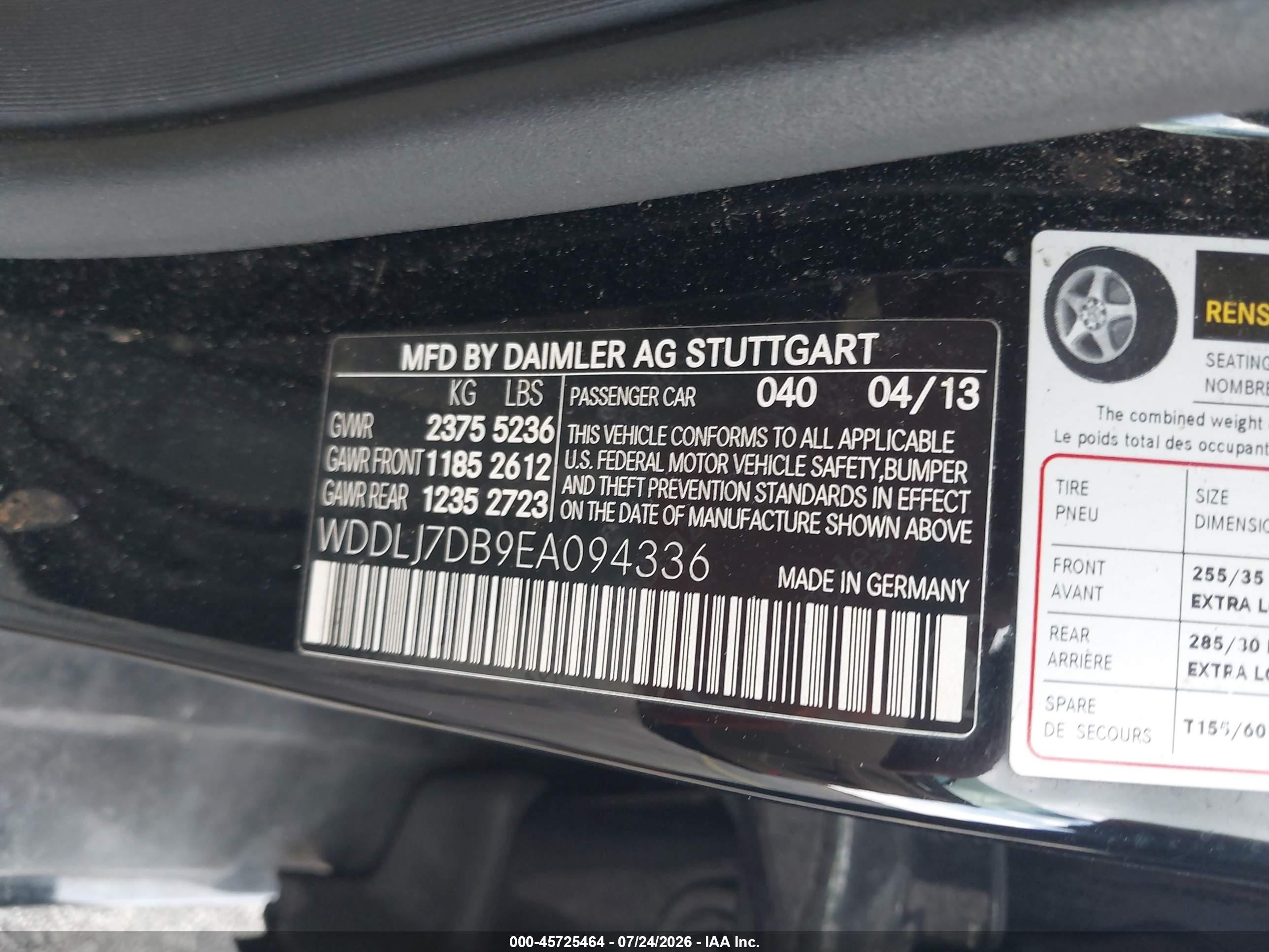 2014 Mercedes-benz Cls 550   Black vin: WDDLJ7DB9EA094336