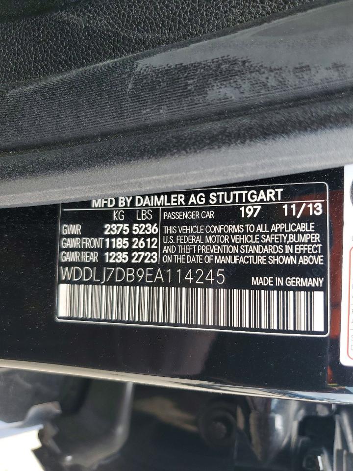 2014 Mercedes-benz Cls 550 Black vin: WDDLJ7DB9EA114245