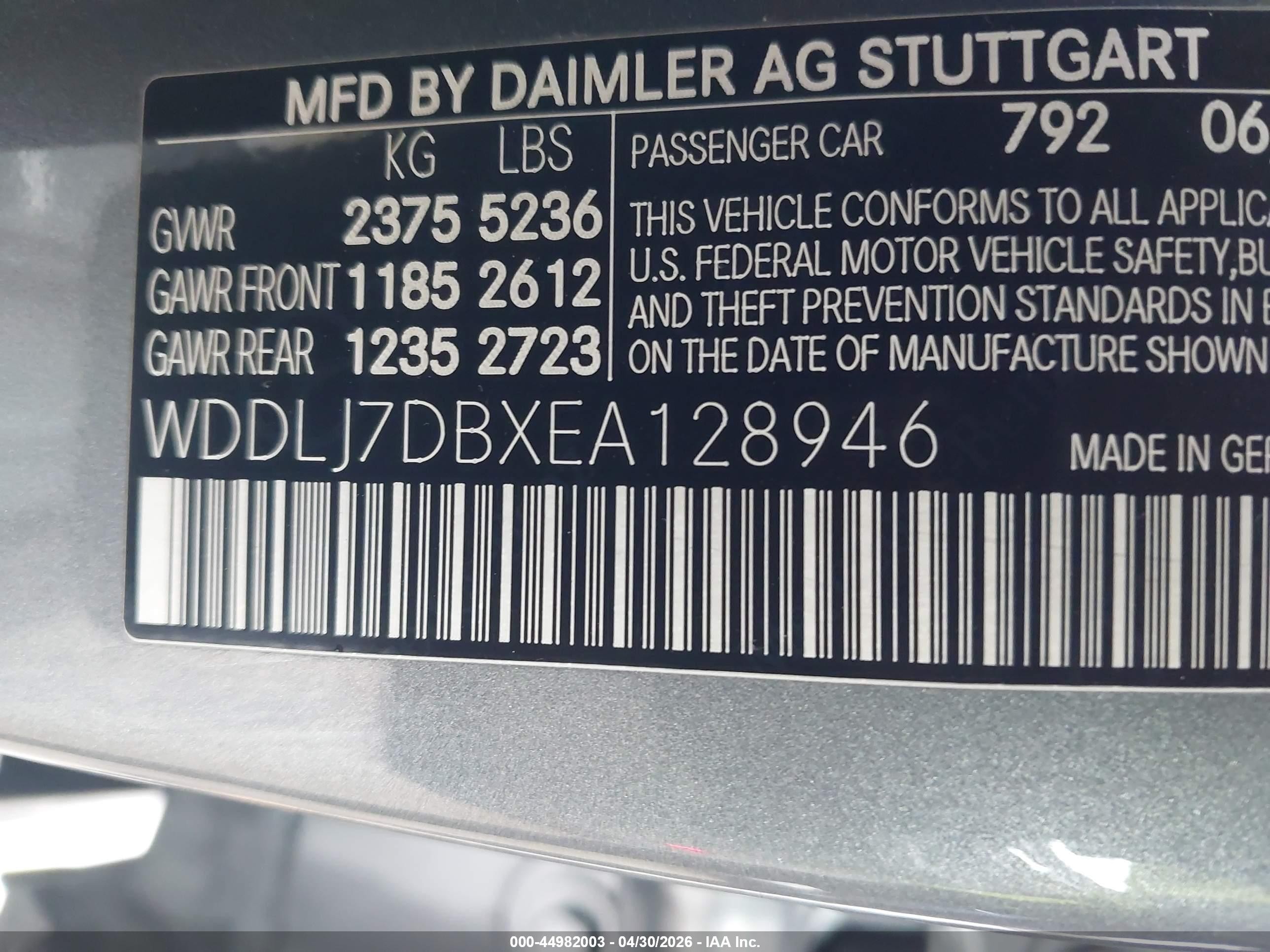 2014 Mercedes-benz Cls 550   Gray vin: WDDLJ7DBXEA128946