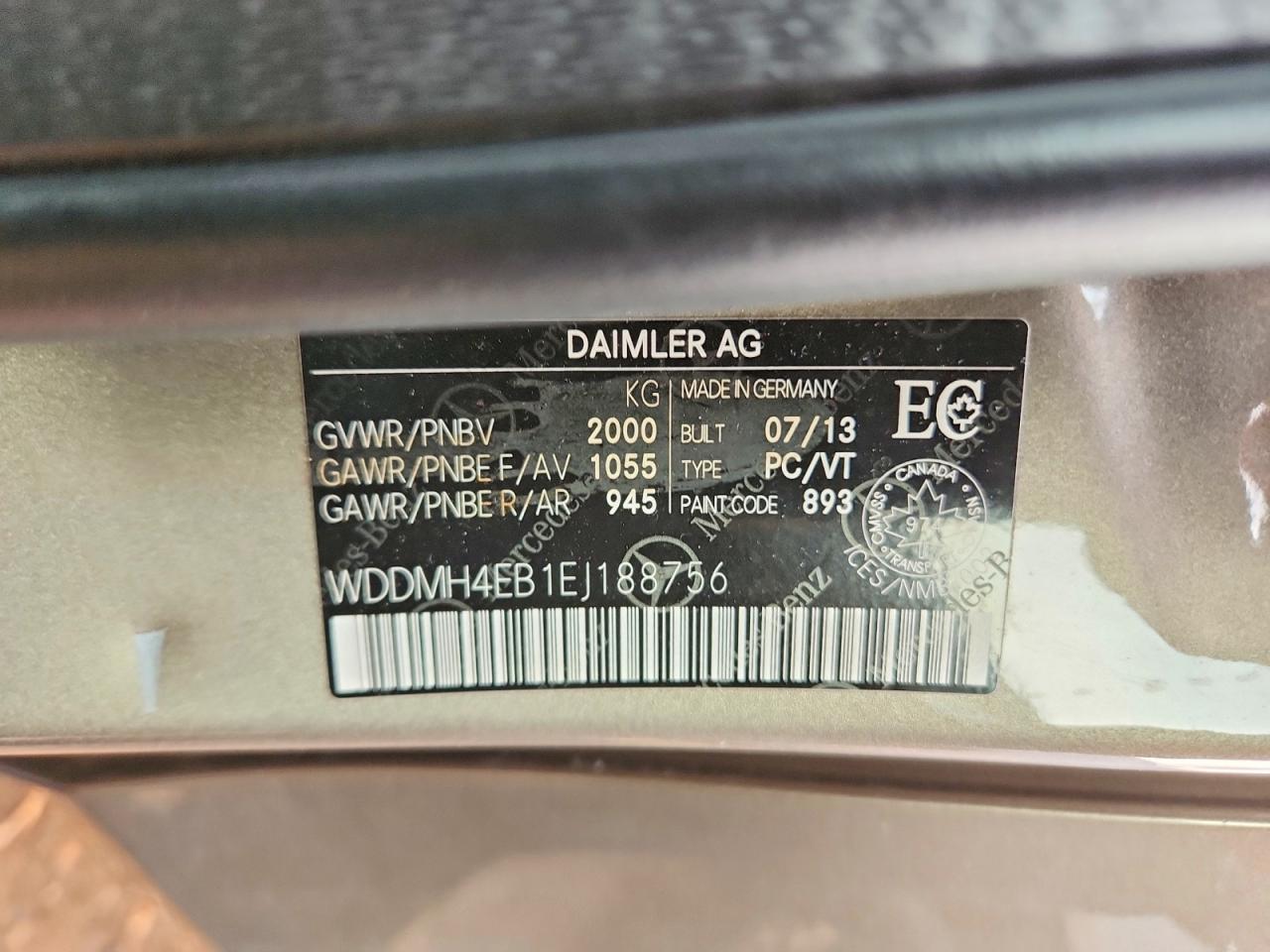 2014 Mercedes-benz B250 Brown vin: WDDMH4EB1EJ188756