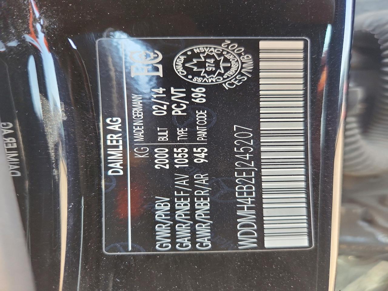 2014 Mercedes-benz B250 Black vin: WDDMH4EB2EJ245207