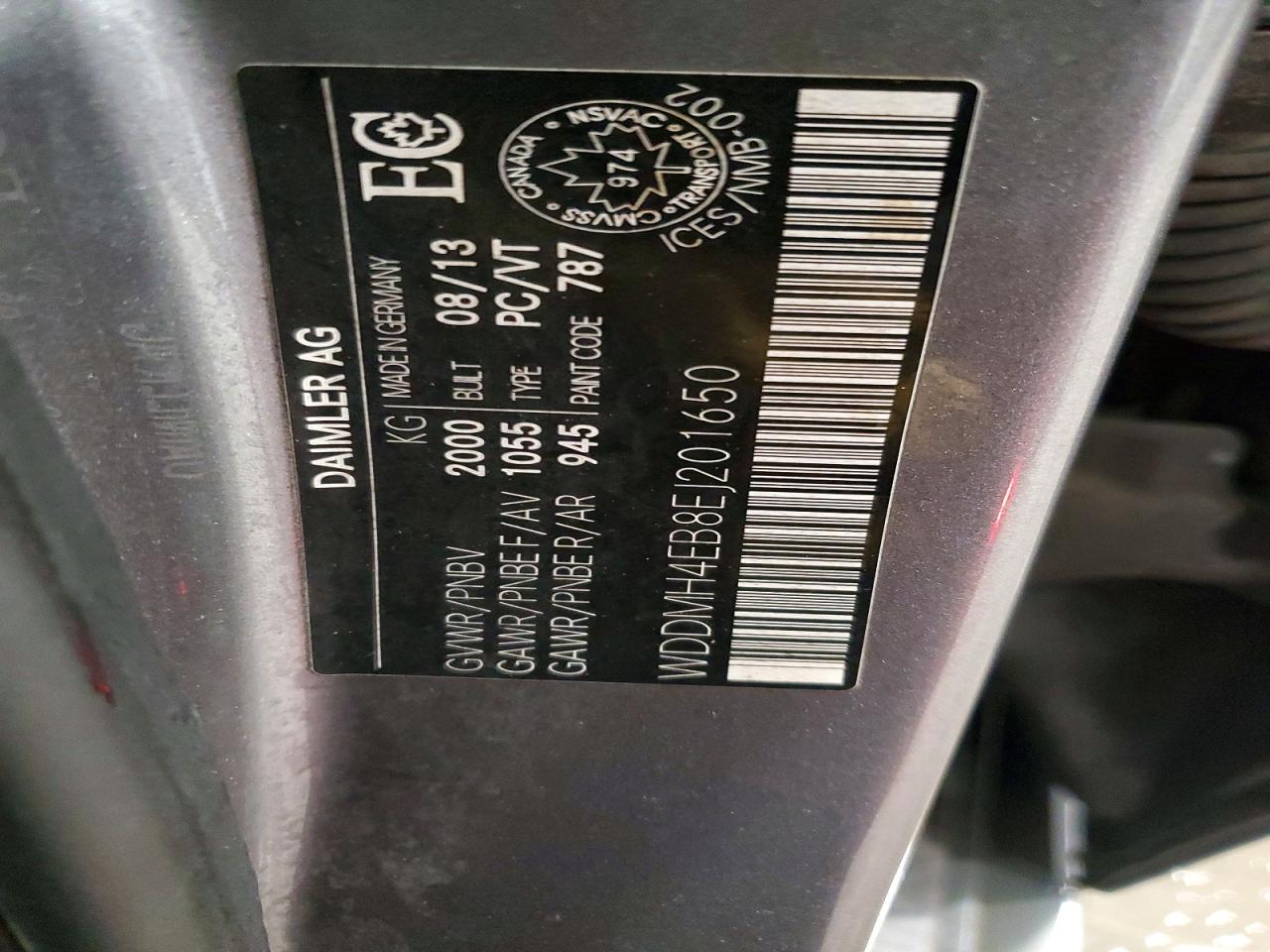 2014 Mercedes-benz B250 Серый vin: WDDMH4EB8EJ201650
