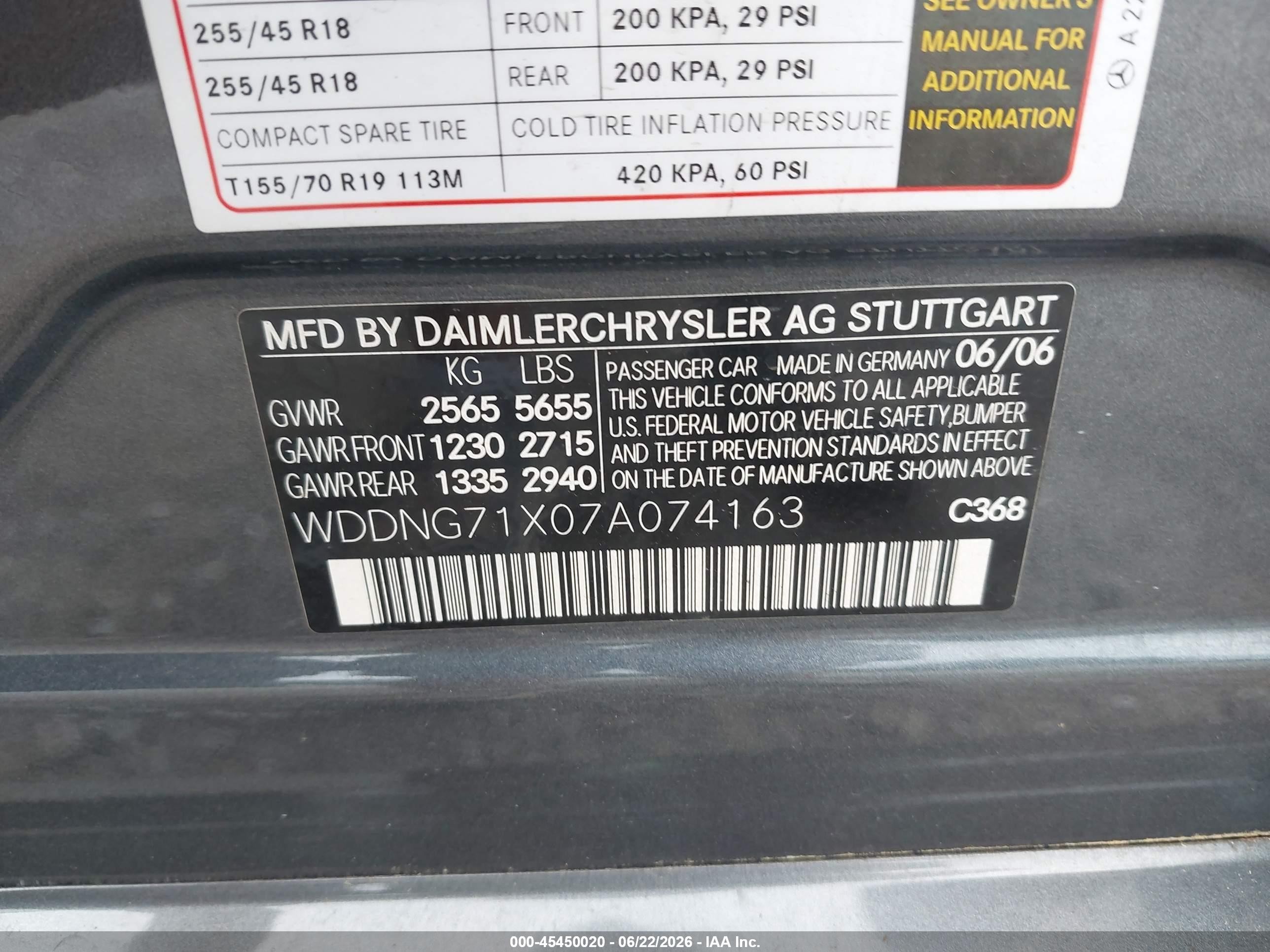 2007 Mercedes-benz S 550   Gray vin: WDDNG71X07A074163