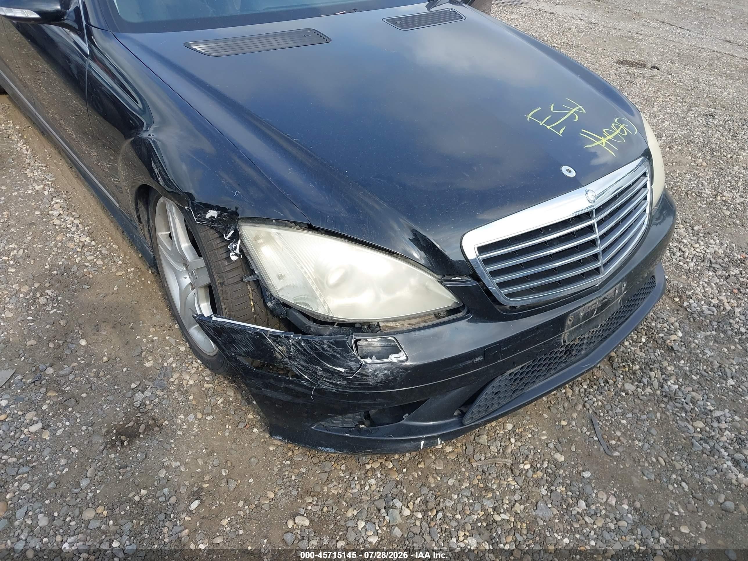 2007 Mercedes-benz S 550   Black vin: WDDNG71X37A138227