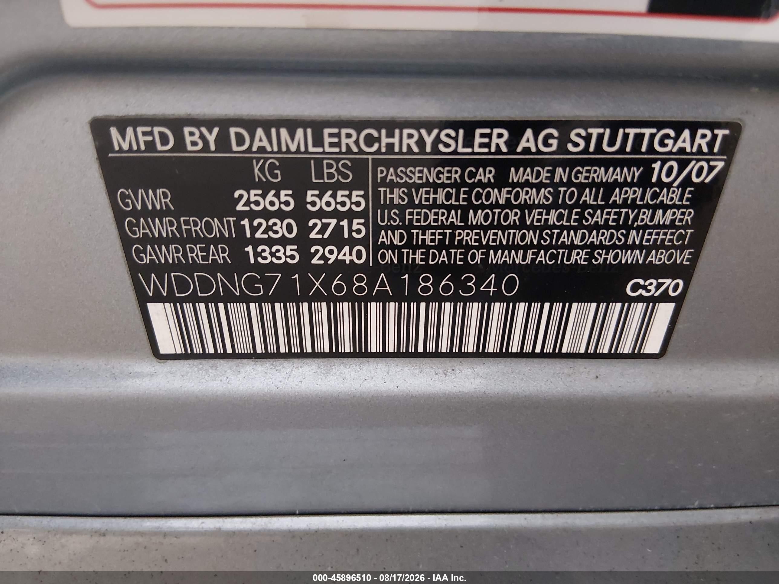 2008 Mercedes-benz S 550   Gray vin: WDDNG71X68A186340